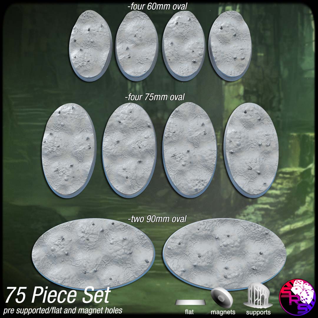 Plague Scenic Bases – Resin 3D Printed Bases for Tabletop Miniatures | 25mm to 120mm Sizes Available