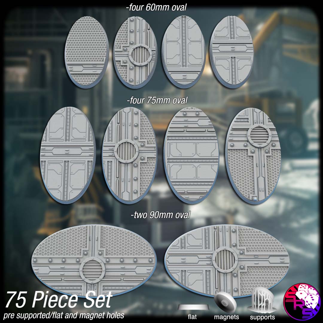 Tech Scenic Bases – Resin 3D Printed Bases for Tabletop Miniatures | 25mm to 120mm Sizes Available