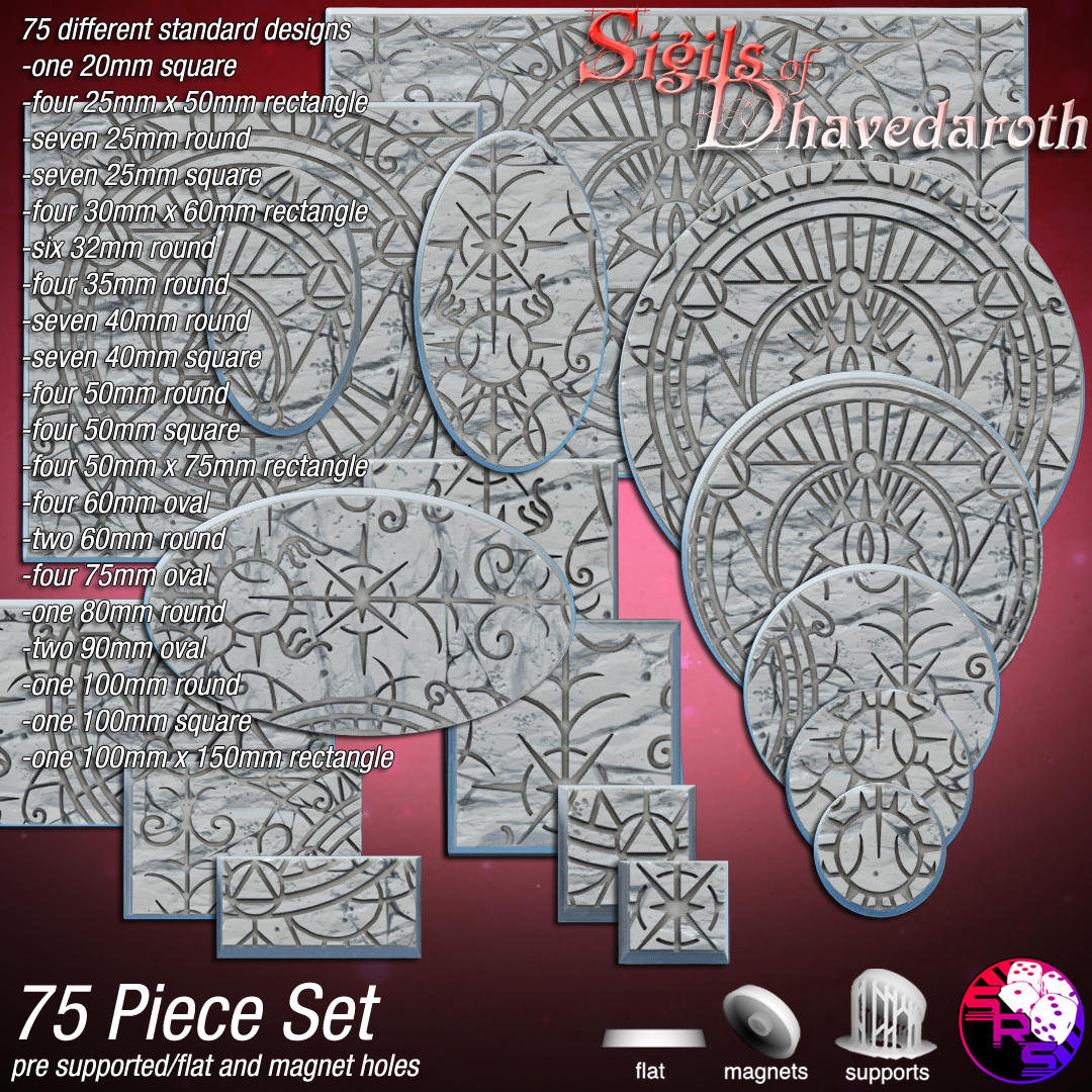 Arcane Scenic Bases – Resin 3D Printed Bases for Tabletop Miniatures | 25mm to 120mm Sizes Available