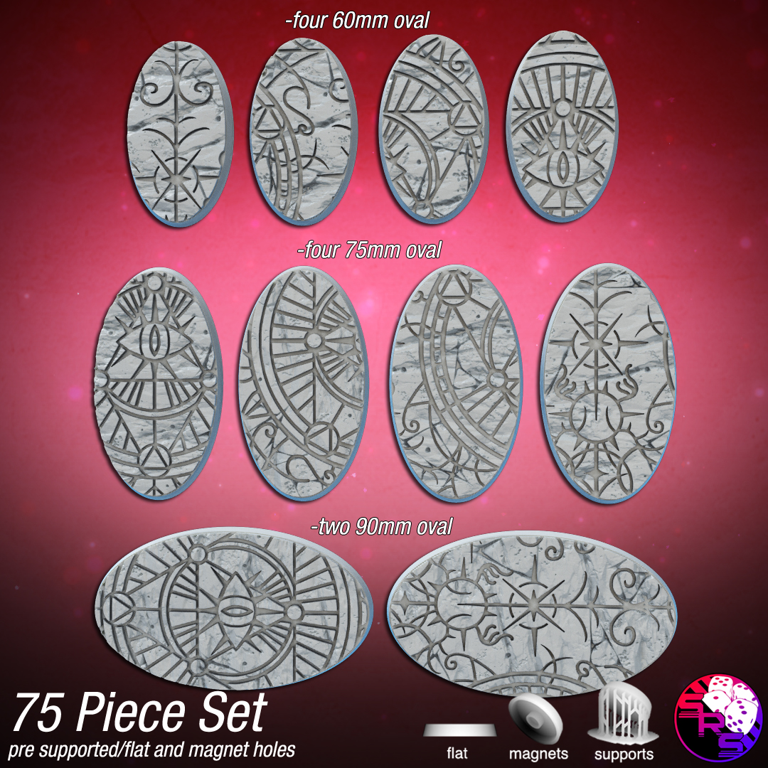 Arcane Scenic Bases – Resin 3D Printed Bases for Tabletop Miniatures | 25mm to 120mm Sizes Available