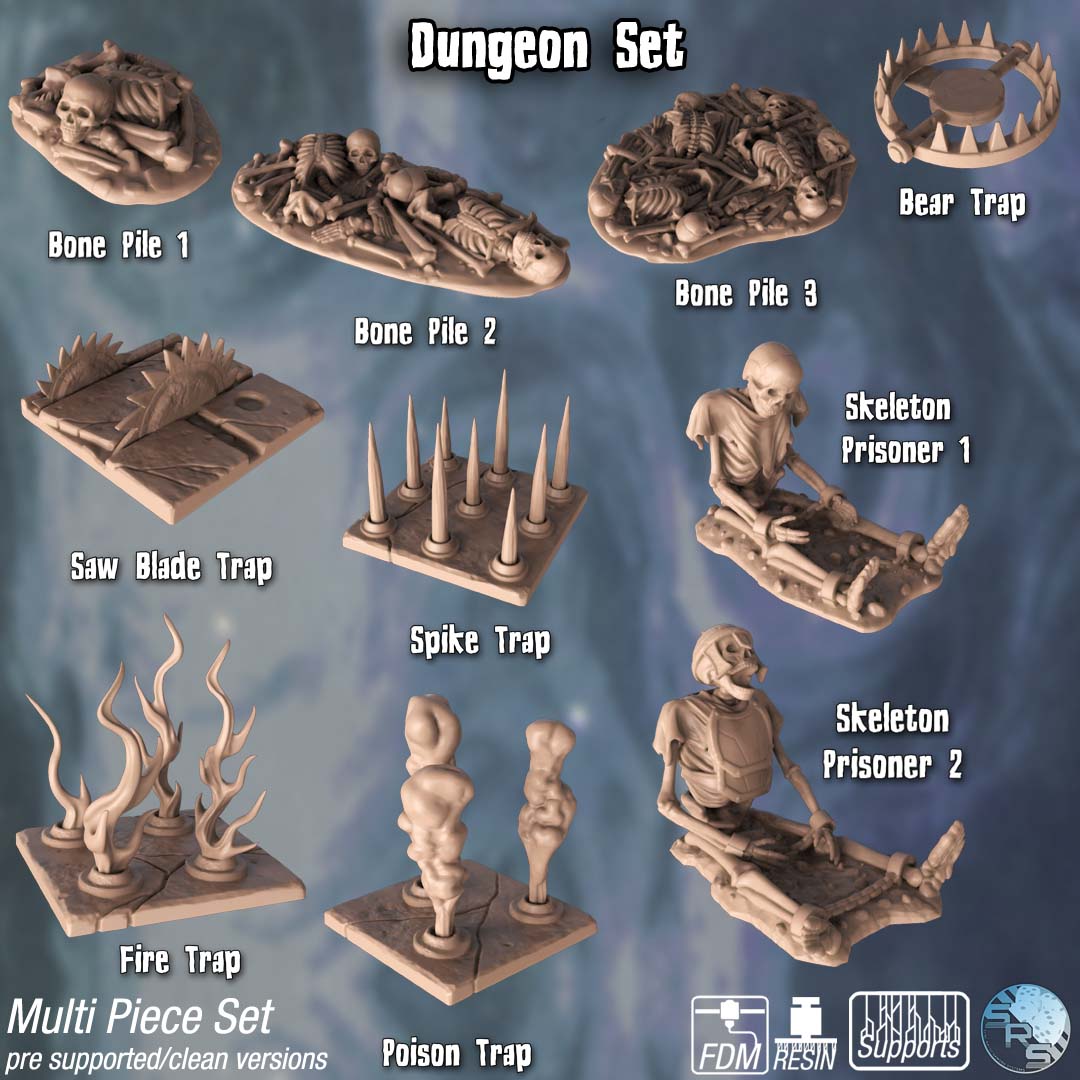 Dungeon Terrain Set – Resin 3D Printed Scenery for Tabletop Gaming & Dioramas