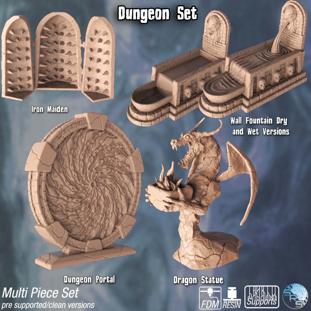 Dungeon Terrain Set – Resin 3D Printed Scenery for Tabletop Gaming & Dioramas