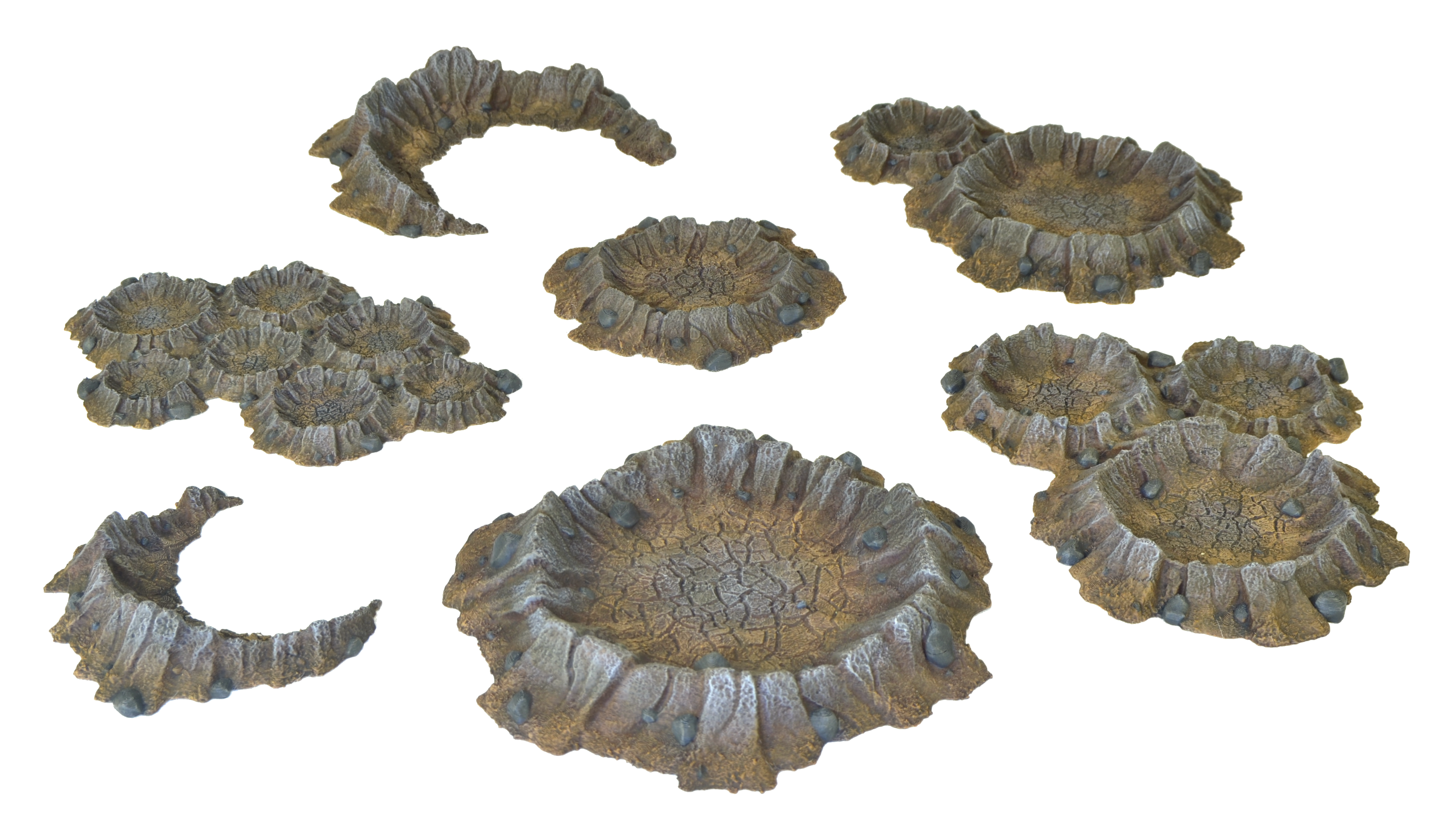 Craters Terrain Set – PLA 3D Printed Blast Markers for Tabletop Wargaming & Dioramas