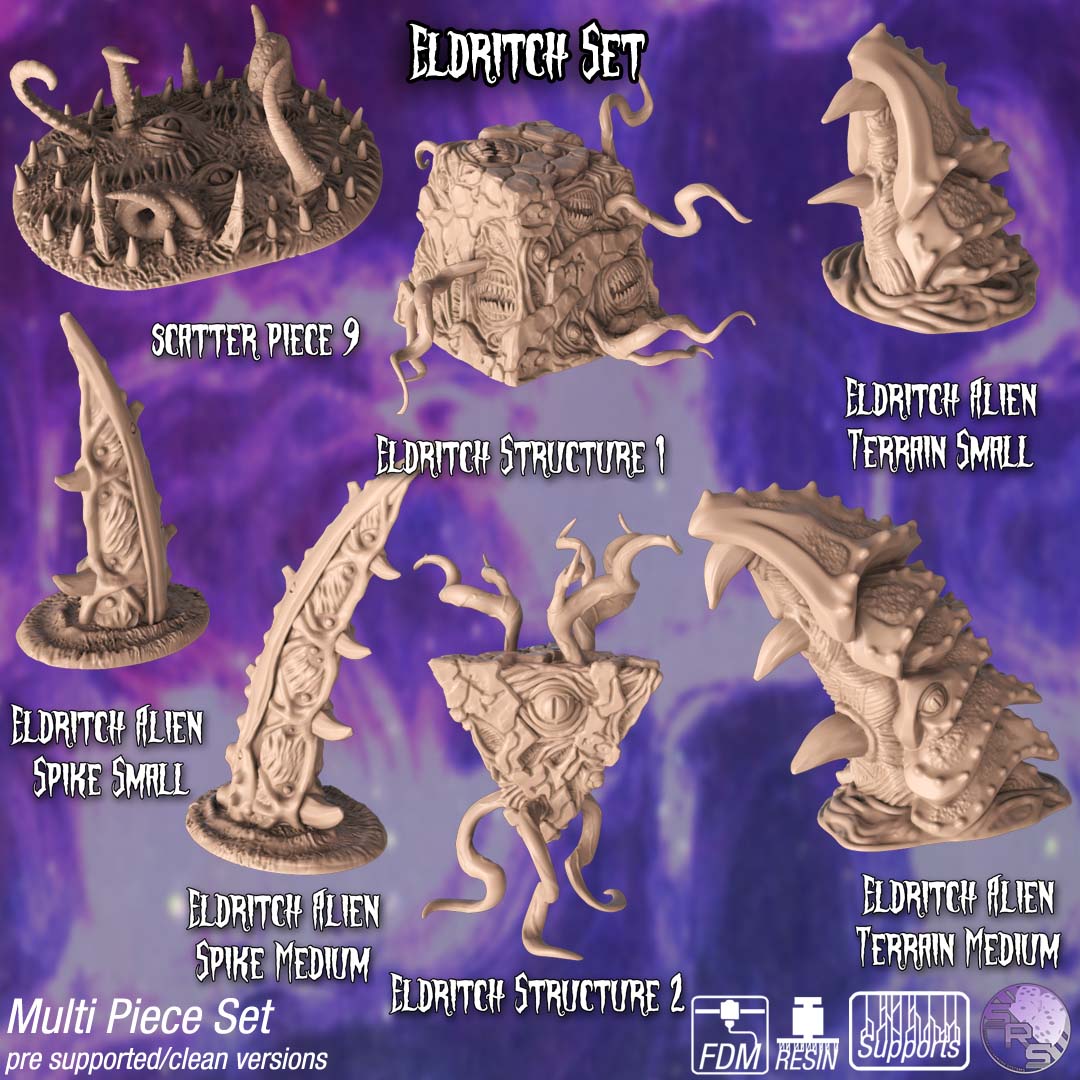 Eldritch Terrain Set – Resin 3D Printed Scenery for Tabletop Gaming & Dioramas