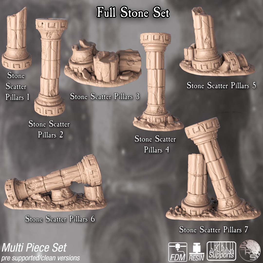 Ancient Stone Terrain Set – Resin 3D Printed Scenery for Tabletop Gaming & Dioramas