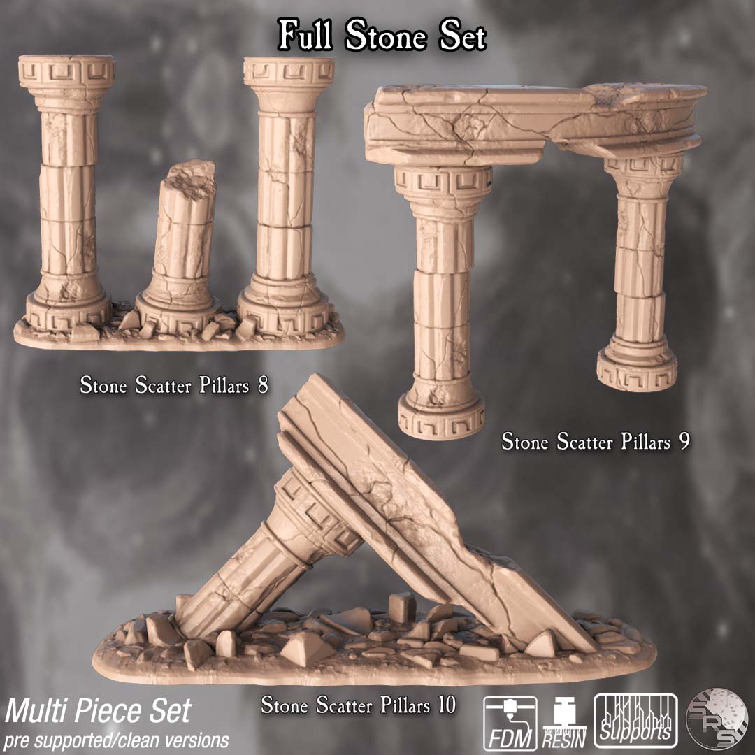 Ancient Stone Terrain Set – Resin 3D Printed Scenery for Tabletop Gaming & Dioramas