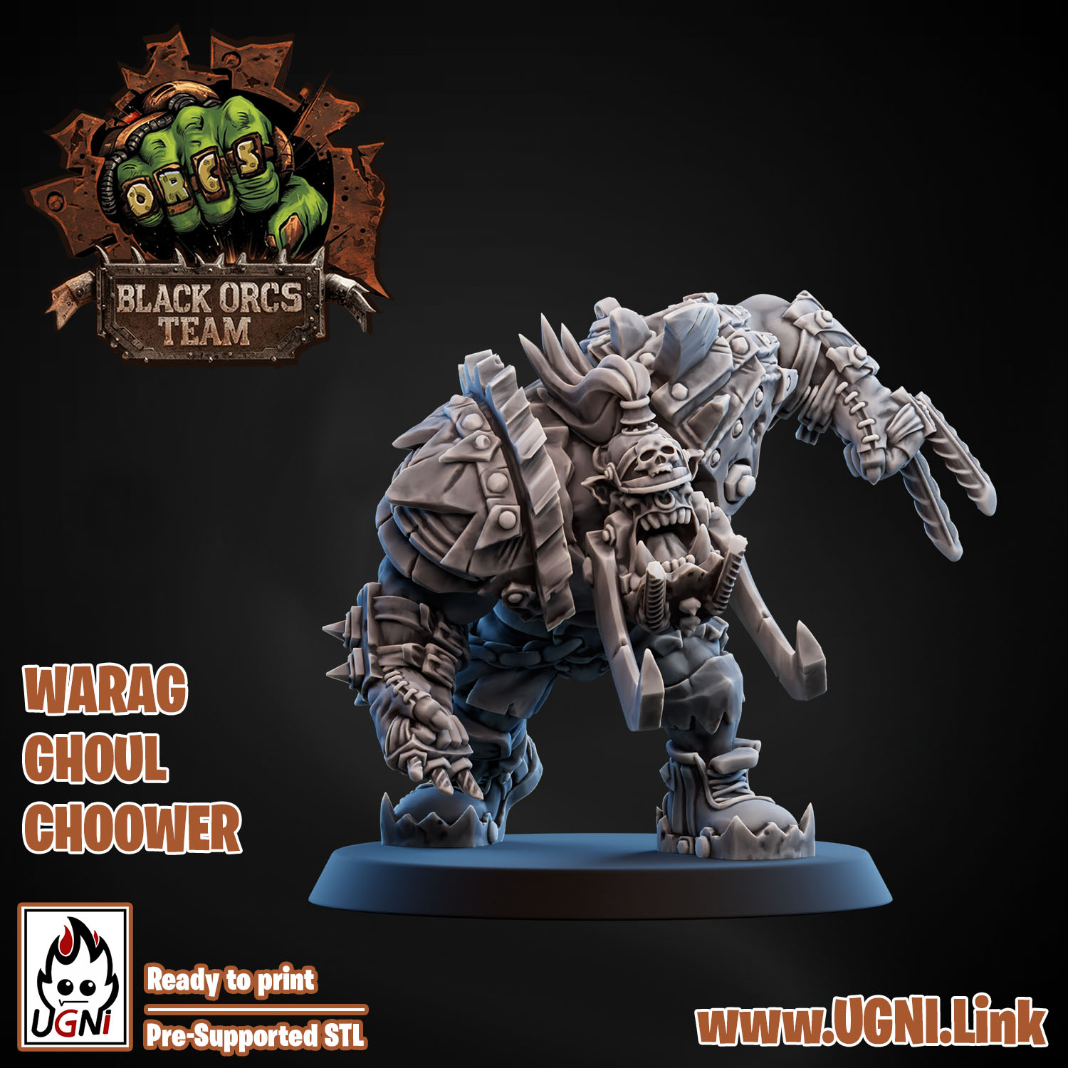 Apocalypse Orc Fantasy Football Support Staff & Star Player – Resin 3D Printed Miniatures