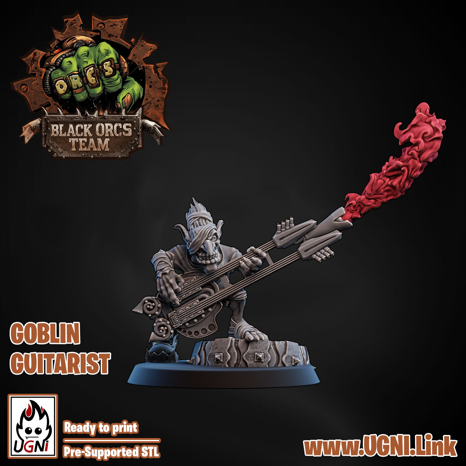 Orc Rock Band & Monster Truck Stage – Resin 3D Printed Fantasy Miniatures Set | Post-Apocalyptic Music Mob