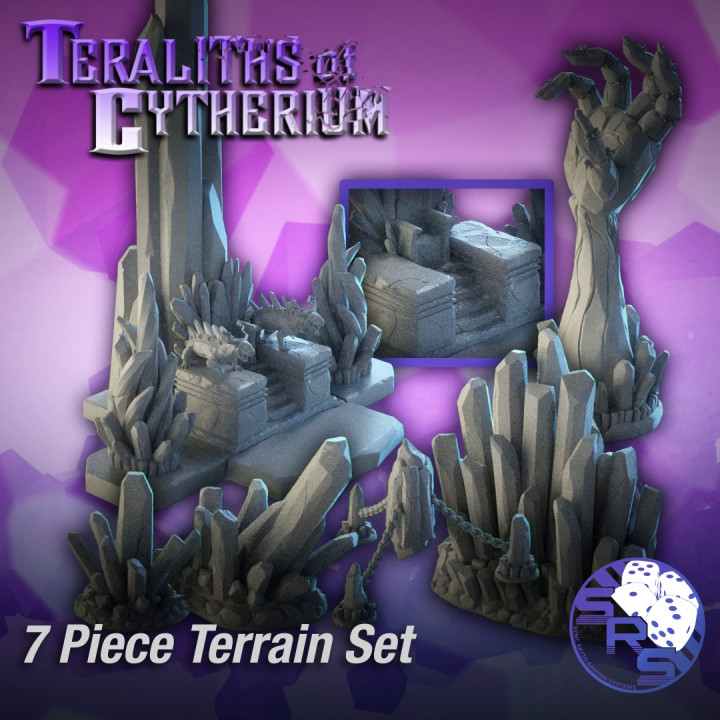 Crystal Terrain Set – Resin 3D Printed Scenery for Tabletop Gaming & Dioramas