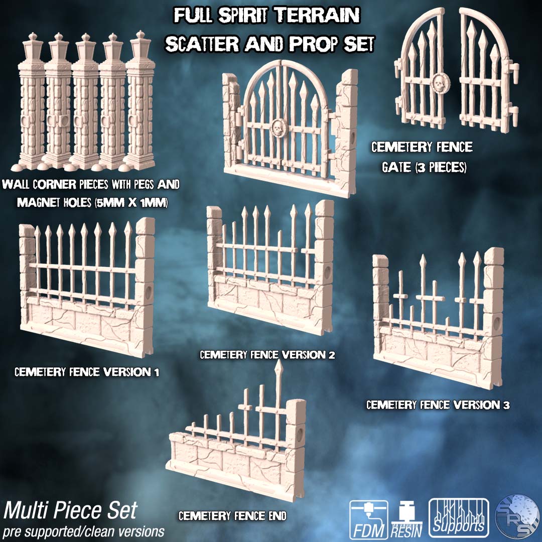 Undead Spirit Terrain Set – Resin 3D Printed Scenery for Tabletop Gaming & Dioramas