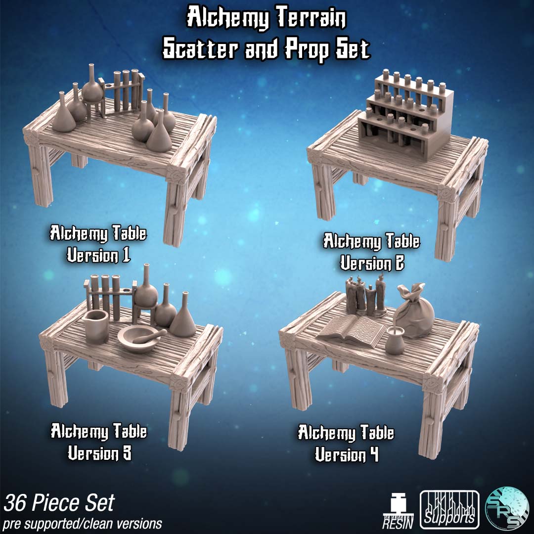 Alchemy Terrain Set – Resin 3D Printed Scenery for Tabletop Gaming & Dioramas