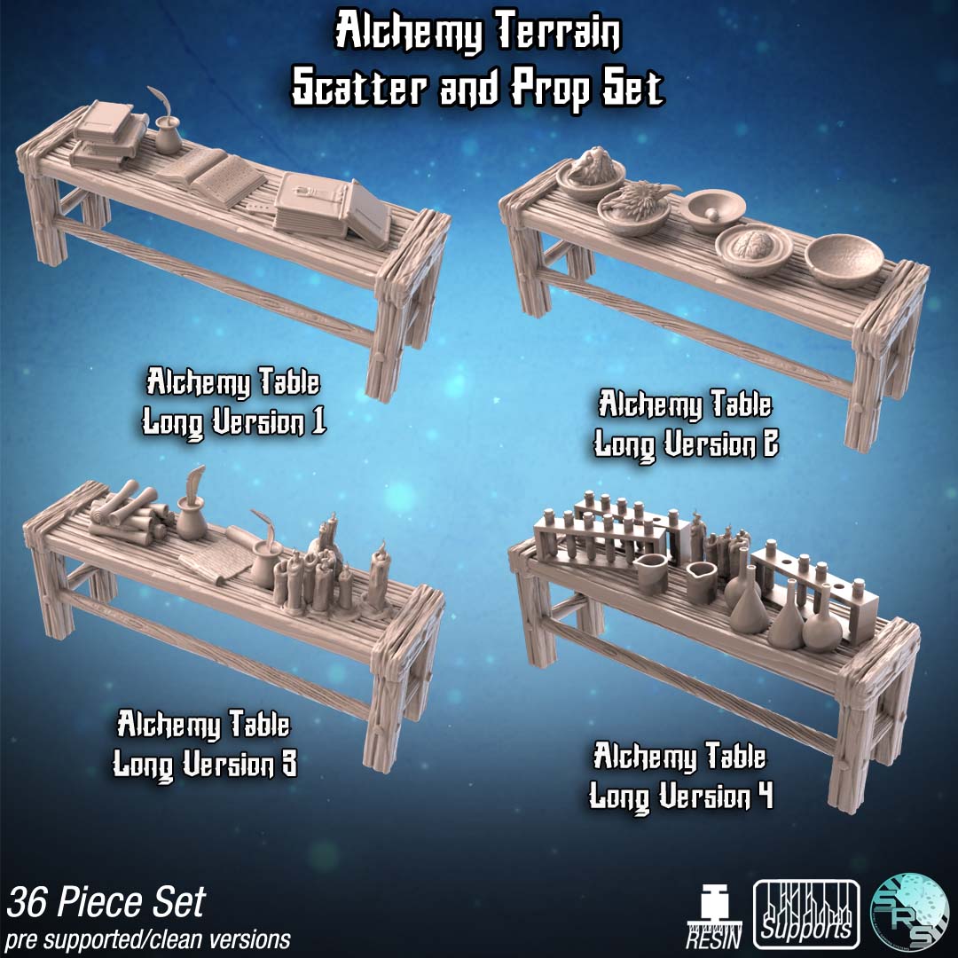 Alchemy Terrain Set – Resin 3D Printed Scenery for Tabletop Gaming & Dioramas