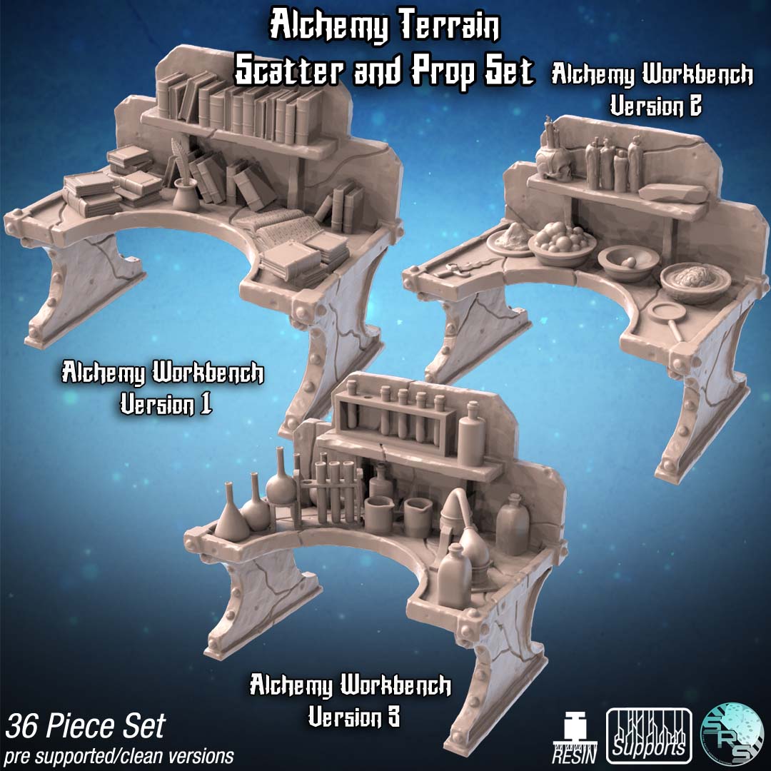 Alchemy Terrain Set – Resin 3D Printed Scenery for Tabletop Gaming & Dioramas