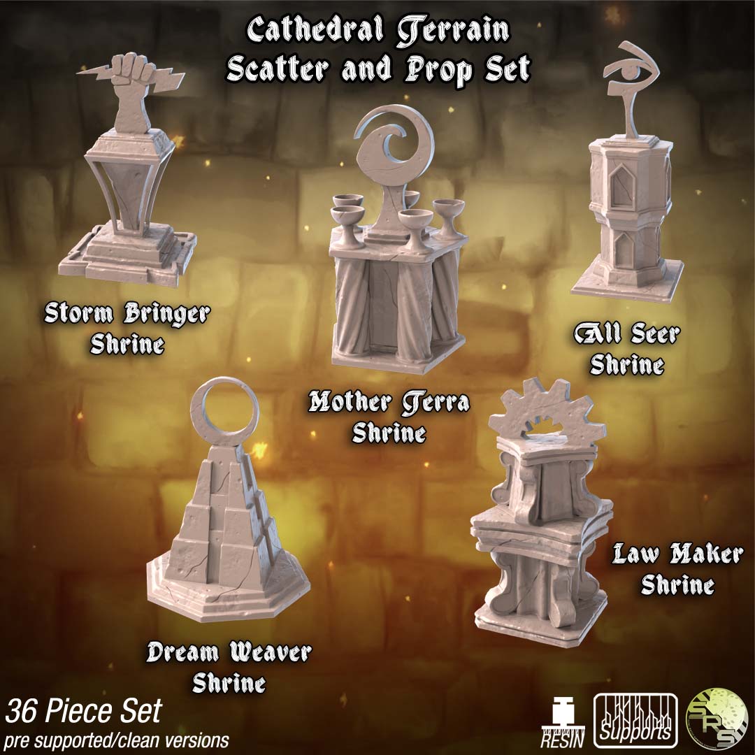 Cathedral Terrain Set – Resin 3D Printed Scenery for Tabletop Gaming & Dioramas