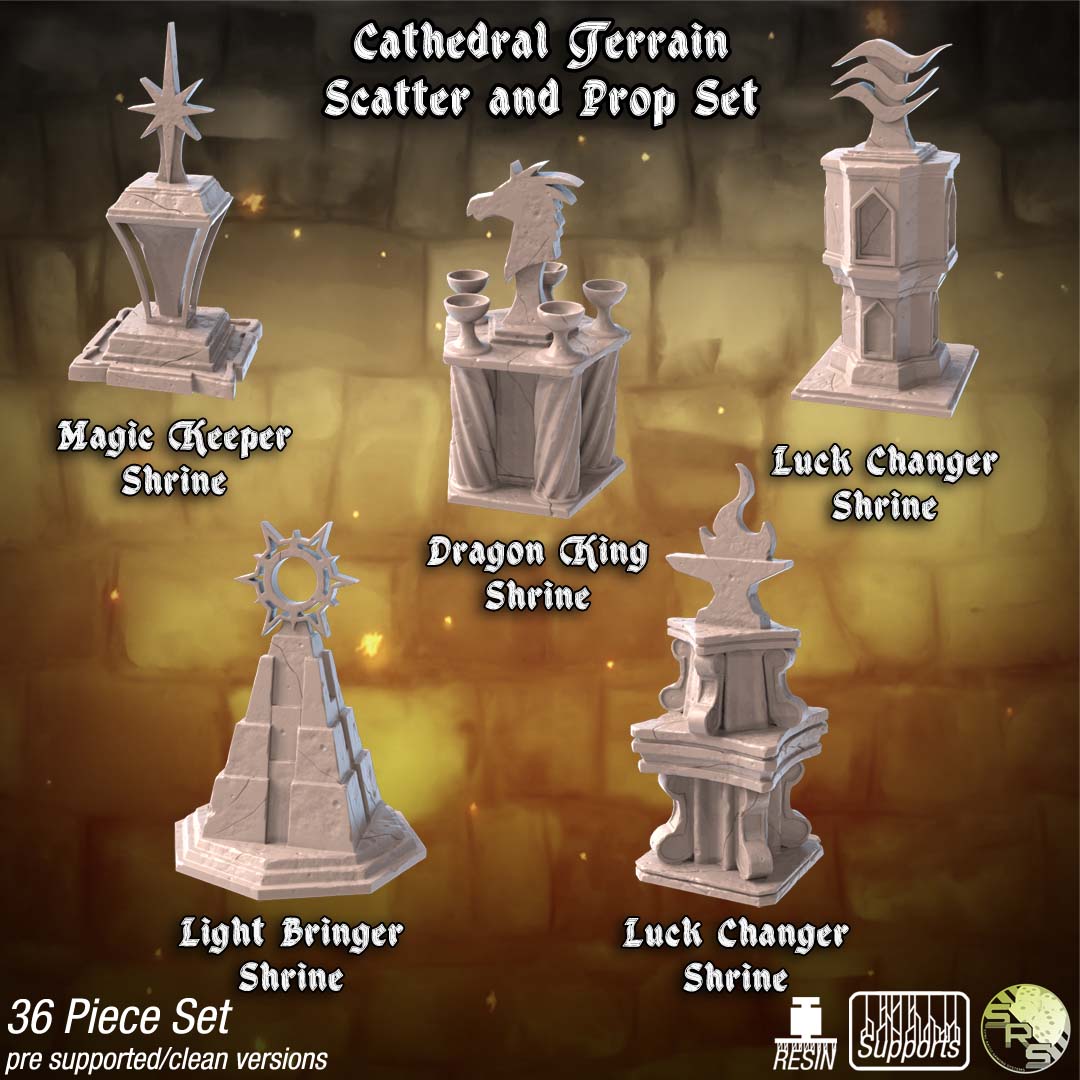 Cathedral Terrain Set – Resin 3D Printed Scenery for Tabletop Gaming & Dioramas