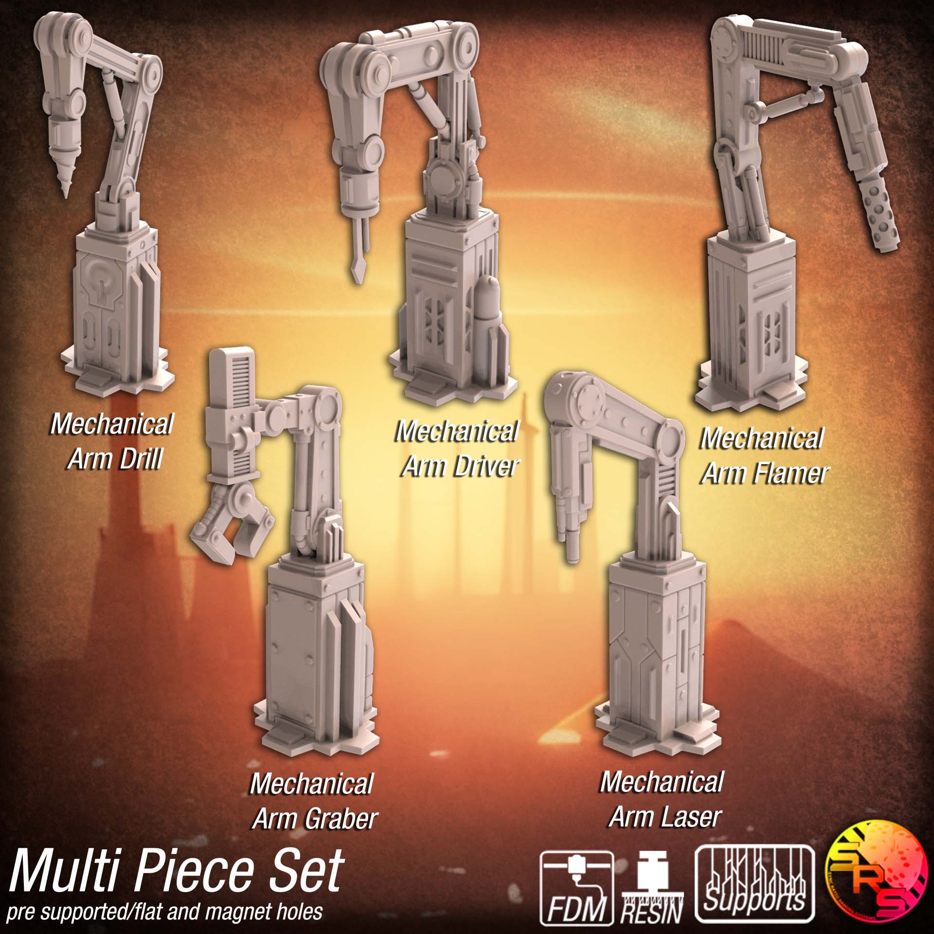 Machine Factory Terrain Set – Resin 3D Printed Scenery for Tabletop Gaming & Dioramas