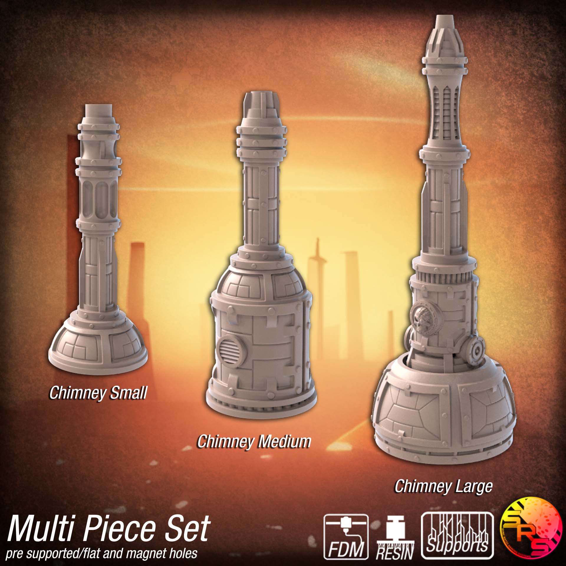 Machine Factory Terrain Set – Resin 3D Printed Scenery for Tabletop Gaming & Dioramas