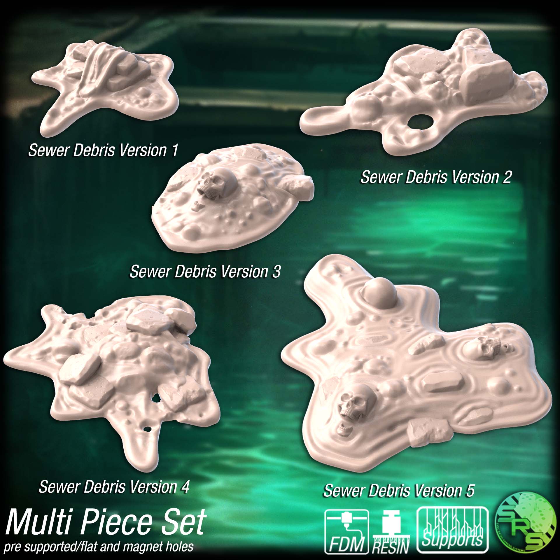 Sewers Terrain Set – Resin 3D Printed Scenery for Tabletop Gaming & Dioramas