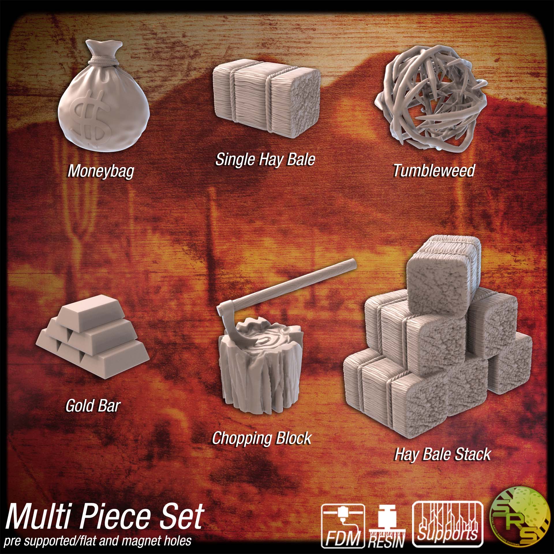 Cowboy Western Terrain Set – Resin 3D Printed Scenery for Tabletop Gaming & Dioramas