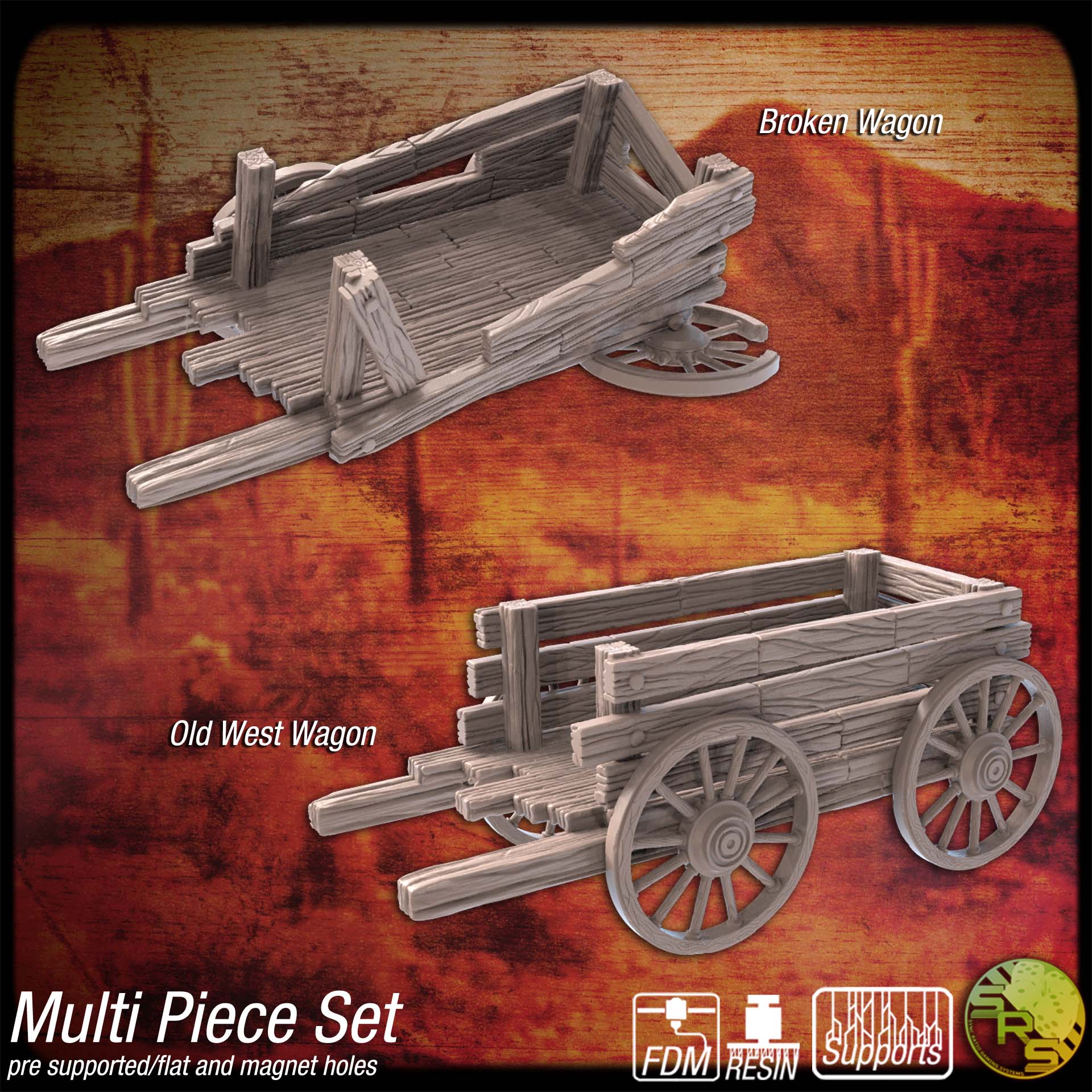 Cowboy Western Terrain Set – Resin 3D Printed Scenery for Tabletop Gaming & Dioramas