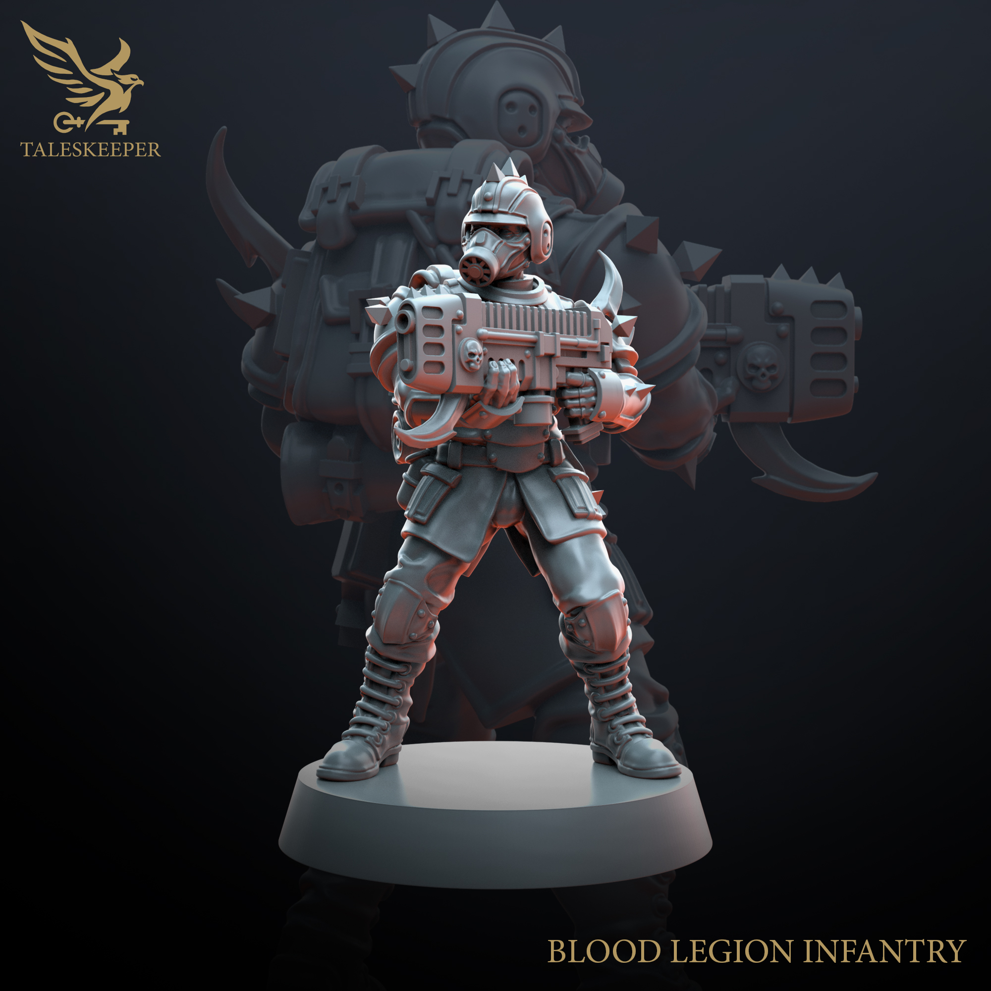 Blood Legion Infantry – 12 Multipart Resin Miniatures (Grimdark Troop Kit, 28–32mm Scale, Customisable Loadouts)