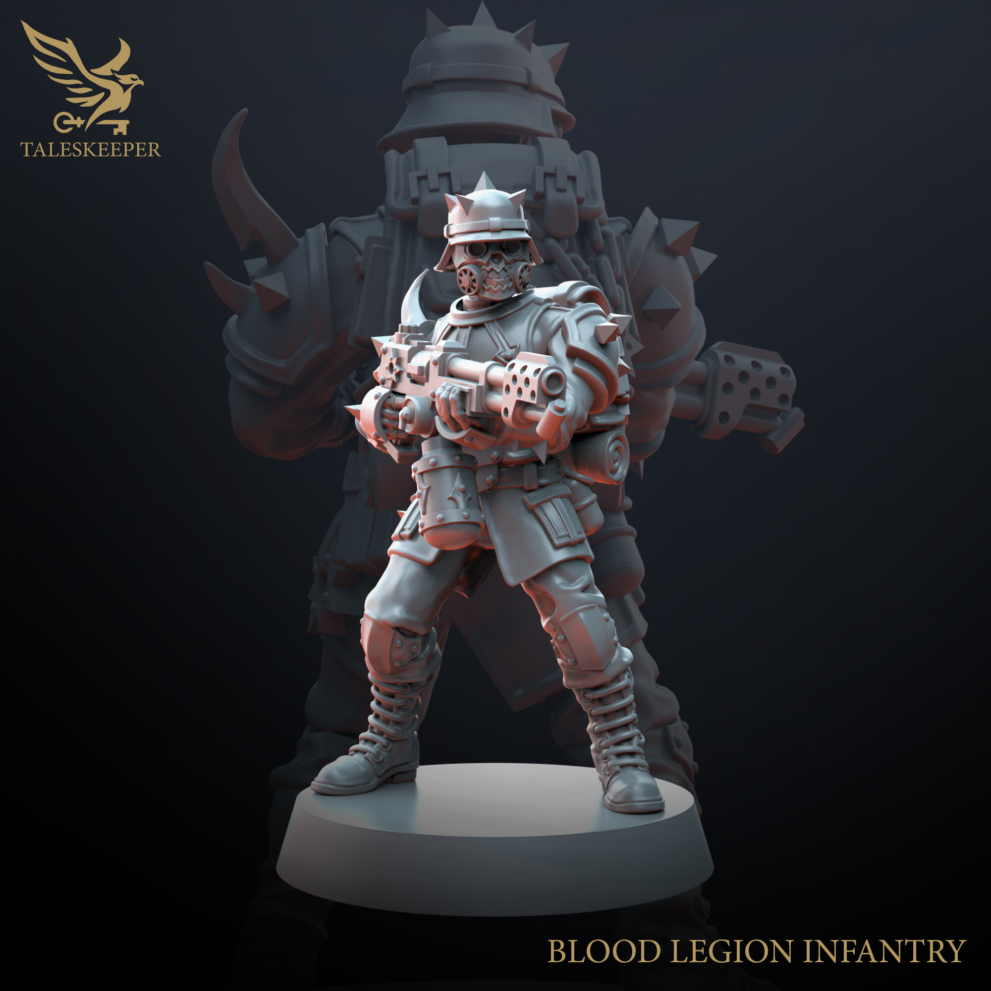 Blood Legion Infantry – 12 Multipart Resin Miniatures (Grimdark Troop Kit, 28–32mm Scale, Customisable Loadouts)