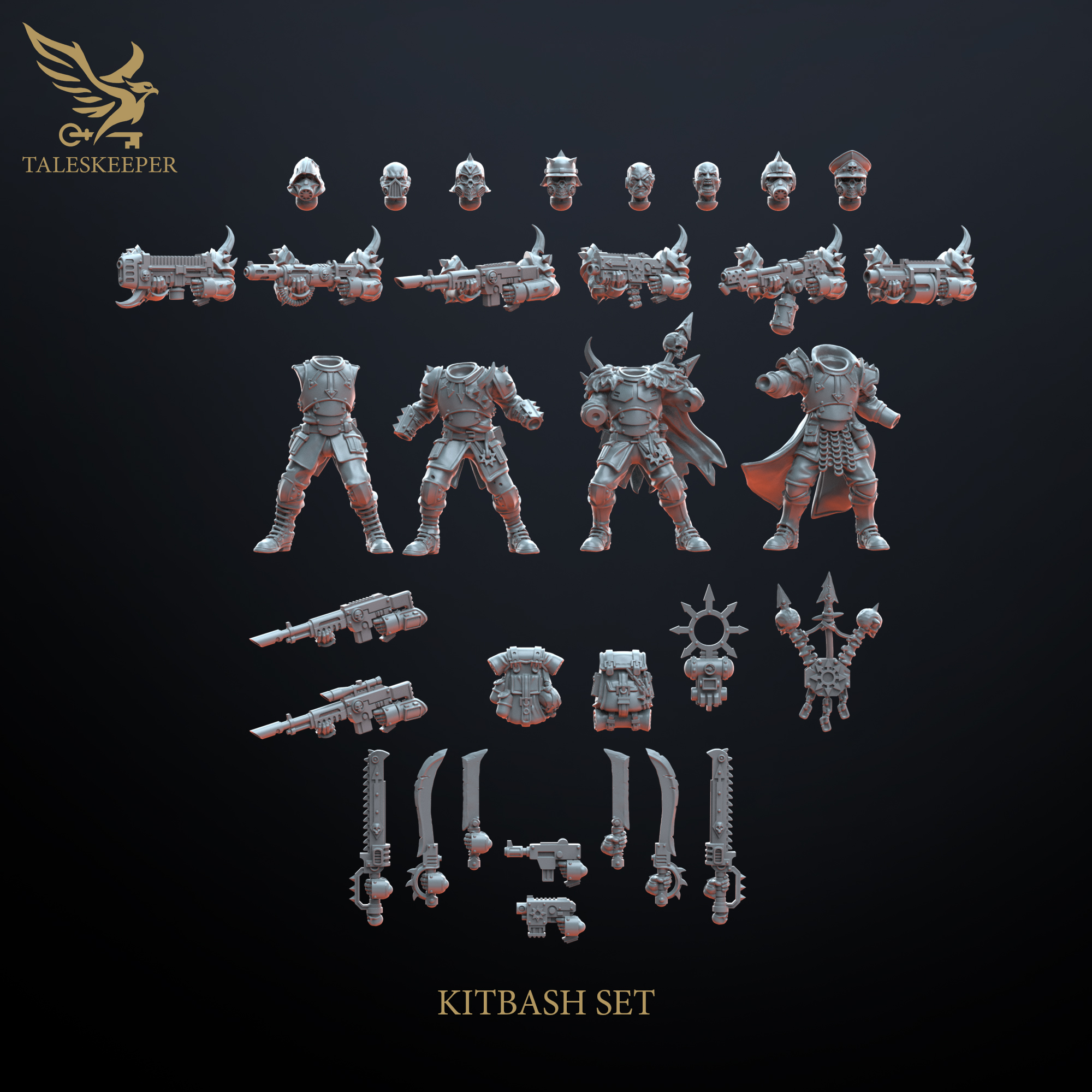 Blood Legion Infantry – 12 Multipart Resin Miniatures (Grimdark Troop Kit, 28–32mm Scale, Customisable Loadouts)