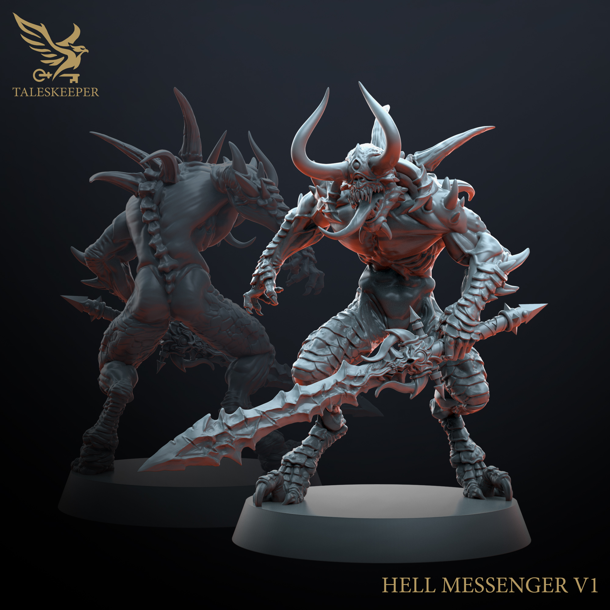 Hell Messengers – 12-Part Demon Warband (Multipart Resin Miniatures, 28–32mm Scale, Grimdark & RPG Compatible)