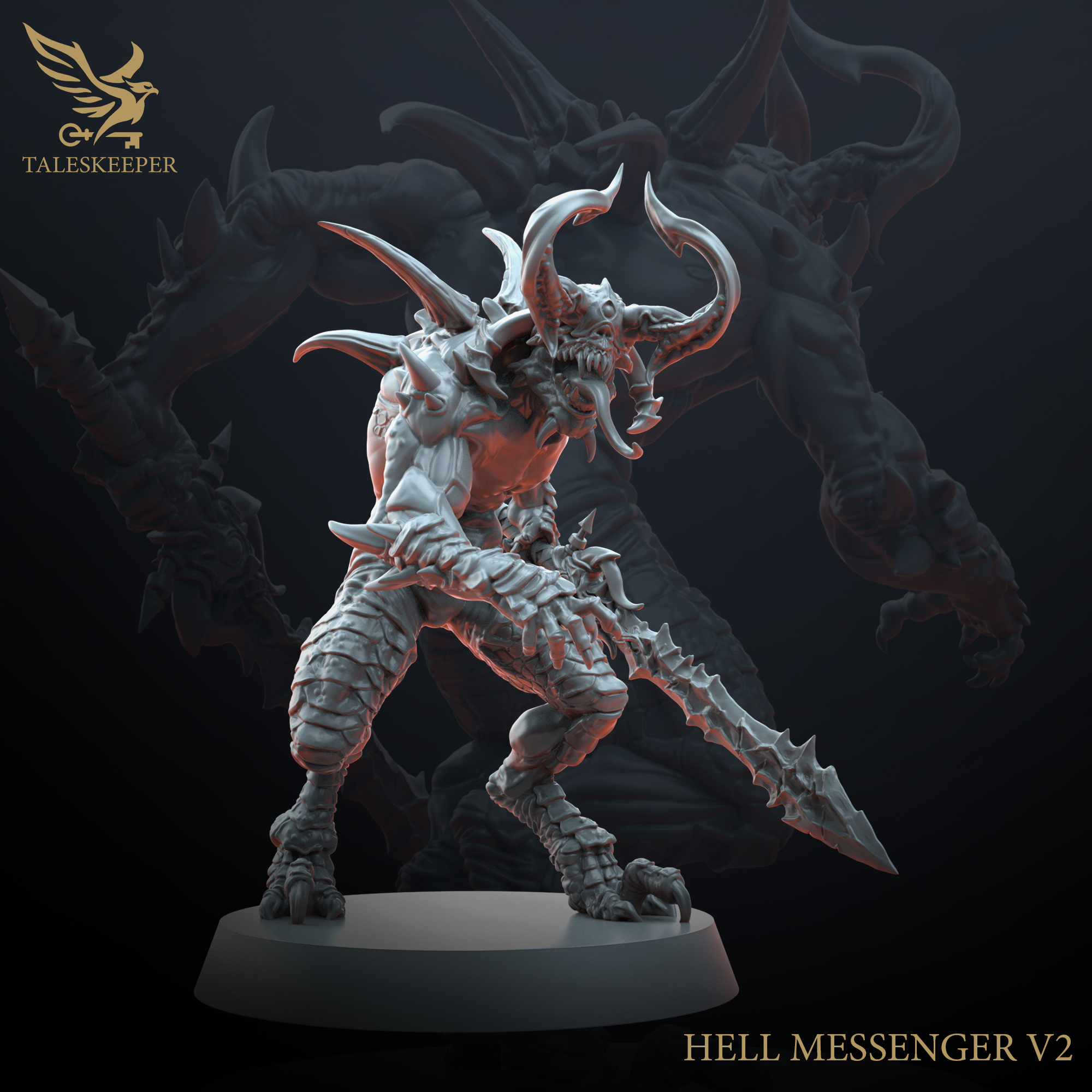 Hell Messengers – 12-Part Demon Warband (Multipart Resin Miniatures, 28–32mm Scale, Grimdark & RPG Compatible)