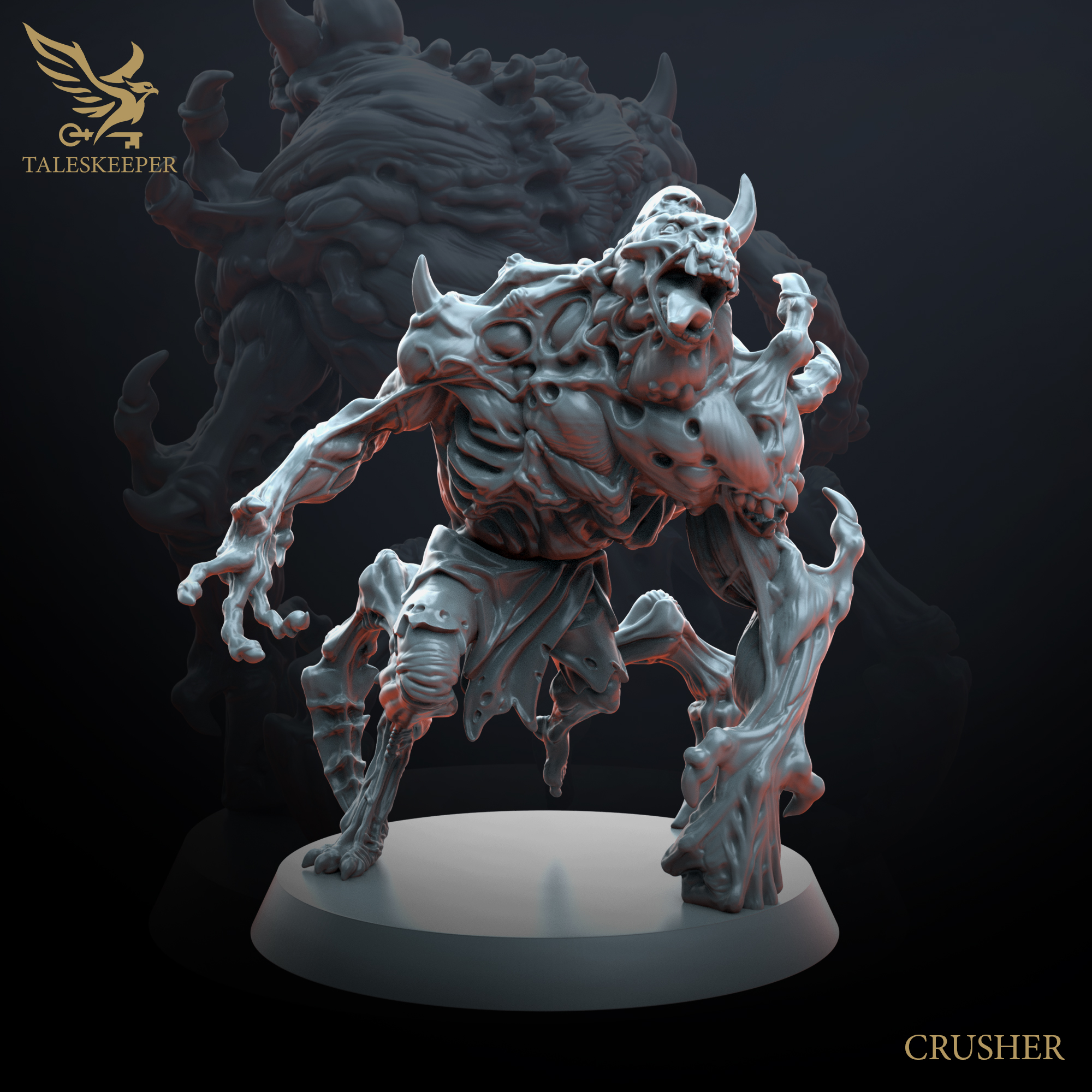 Dazing Horrors – Large Mutant Monsters (3-Pack, Multipart Resin Kit, 40mm Base, Grimdark RPG & Wargame Models)