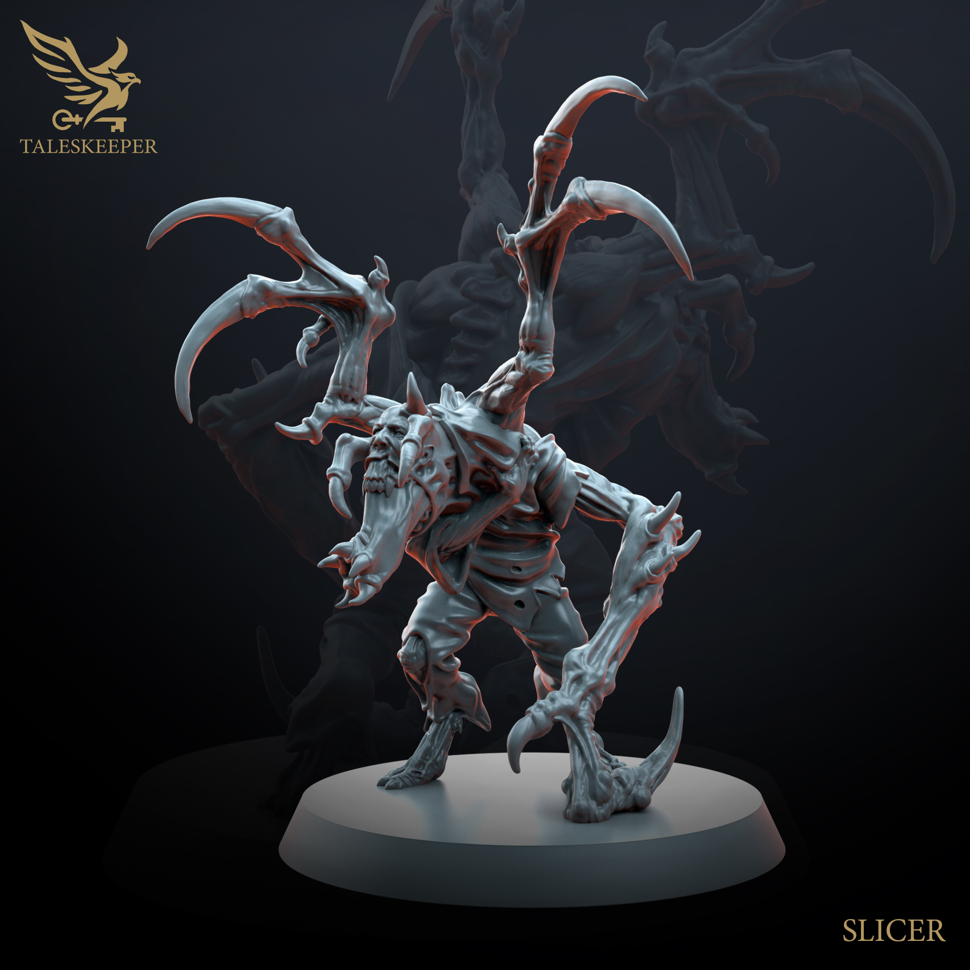 Dazing Horrors – Large Mutant Monsters (3-Pack, Multipart Resin Kit, 40mm Base, Grimdark RPG & Wargame Models)