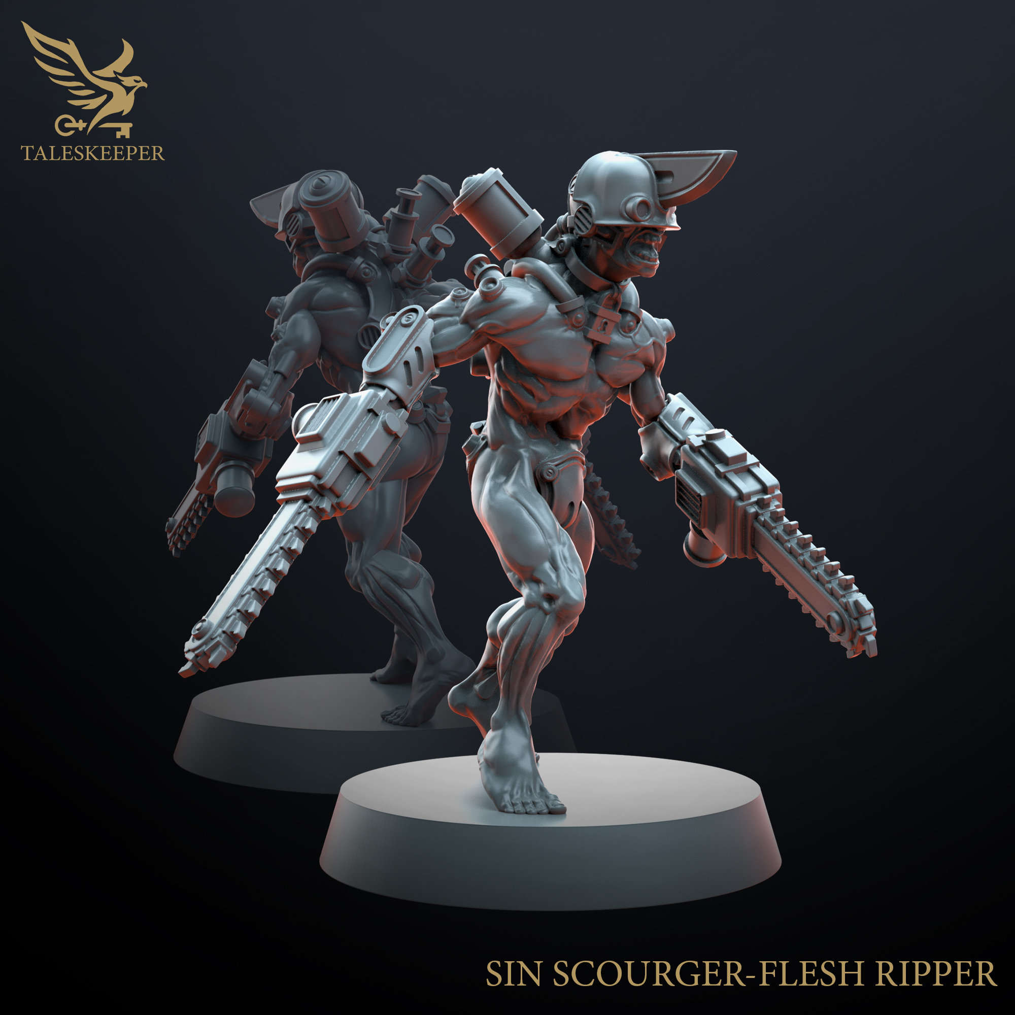 Sin Scourgers – Grimdark Elite Shock Troops (5 Resin Miniatures, Multipart Kit, 28–32mm Scale)