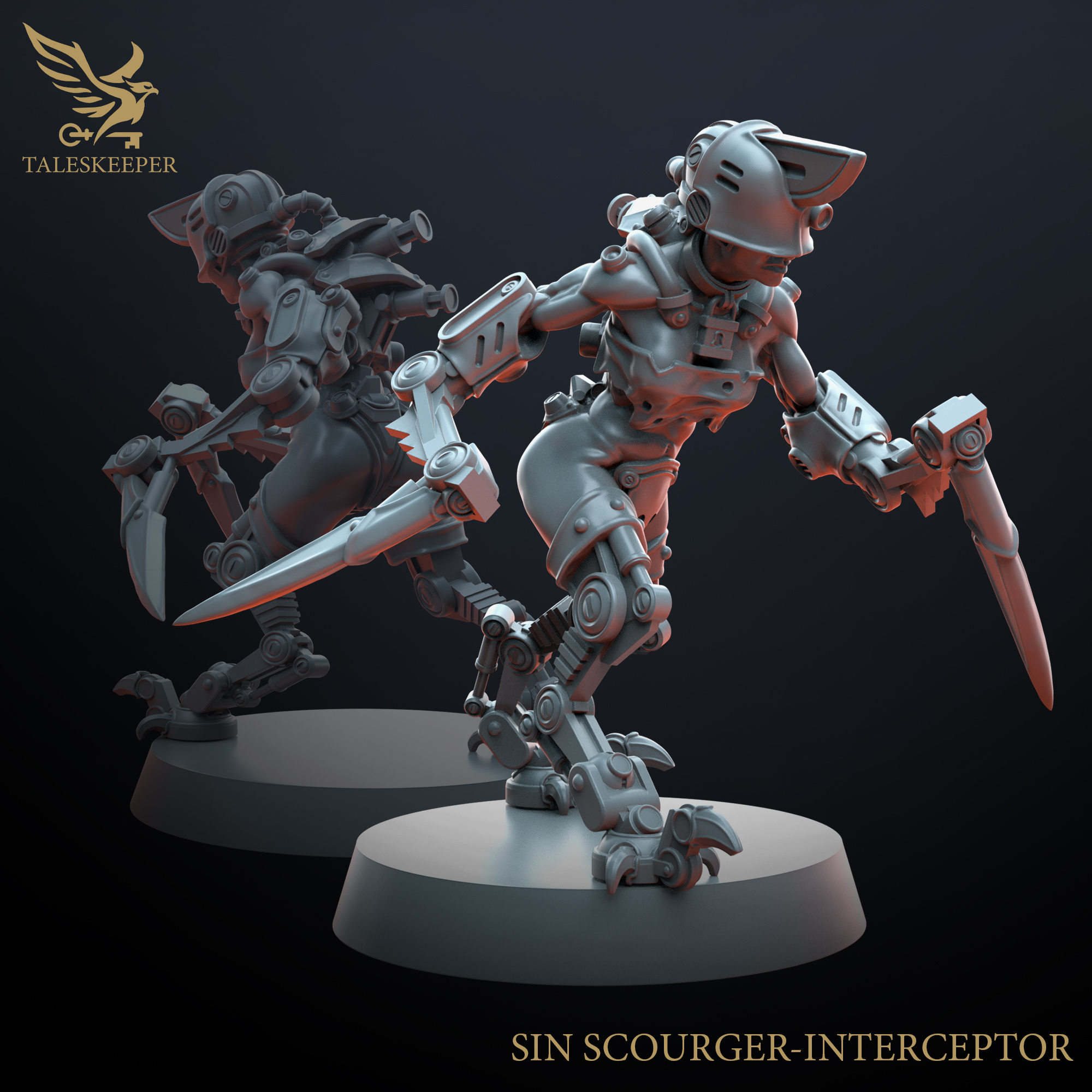 Sin Scourgers – Grimdark Elite Shock Troops (5 Resin Miniatures, Multipart Kit, 28–32mm Scale)