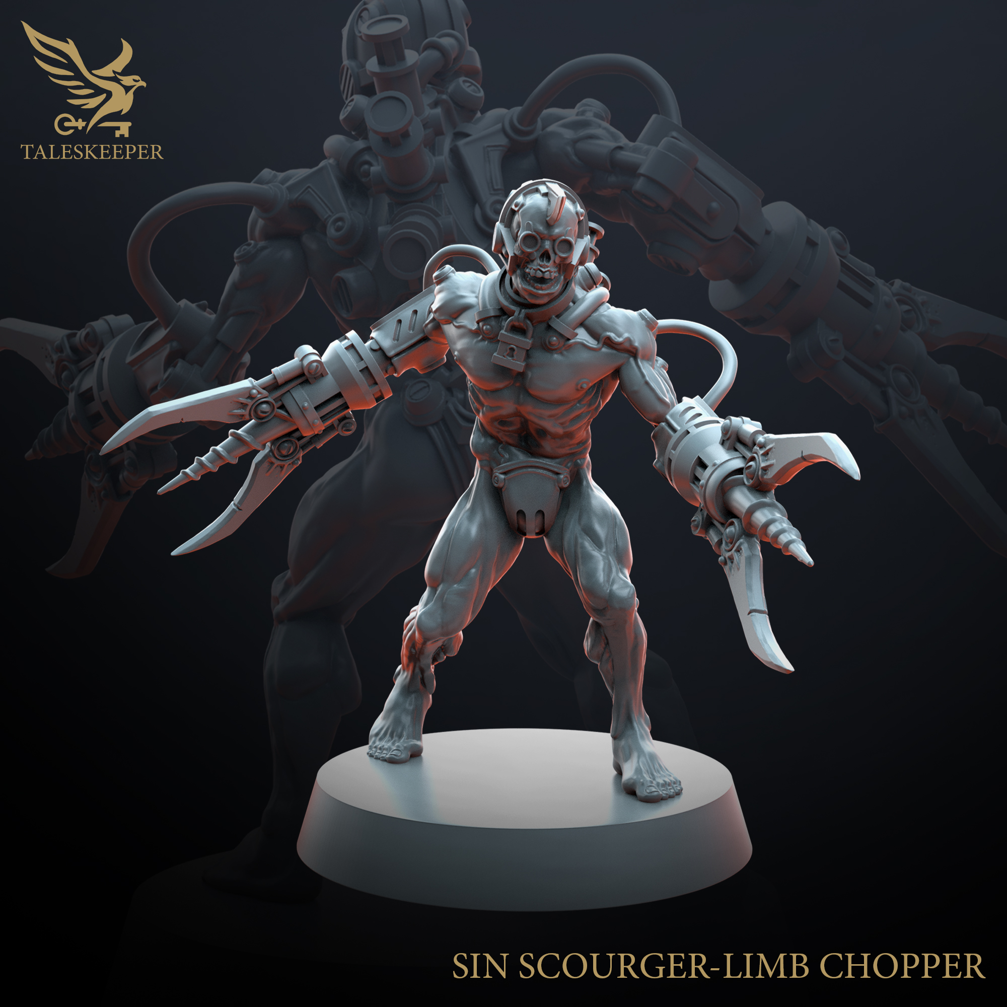 Sin Scourgers – Grimdark Elite Shock Troops (5 Resin Miniatures, Multipart Kit, 28–32mm Scale)