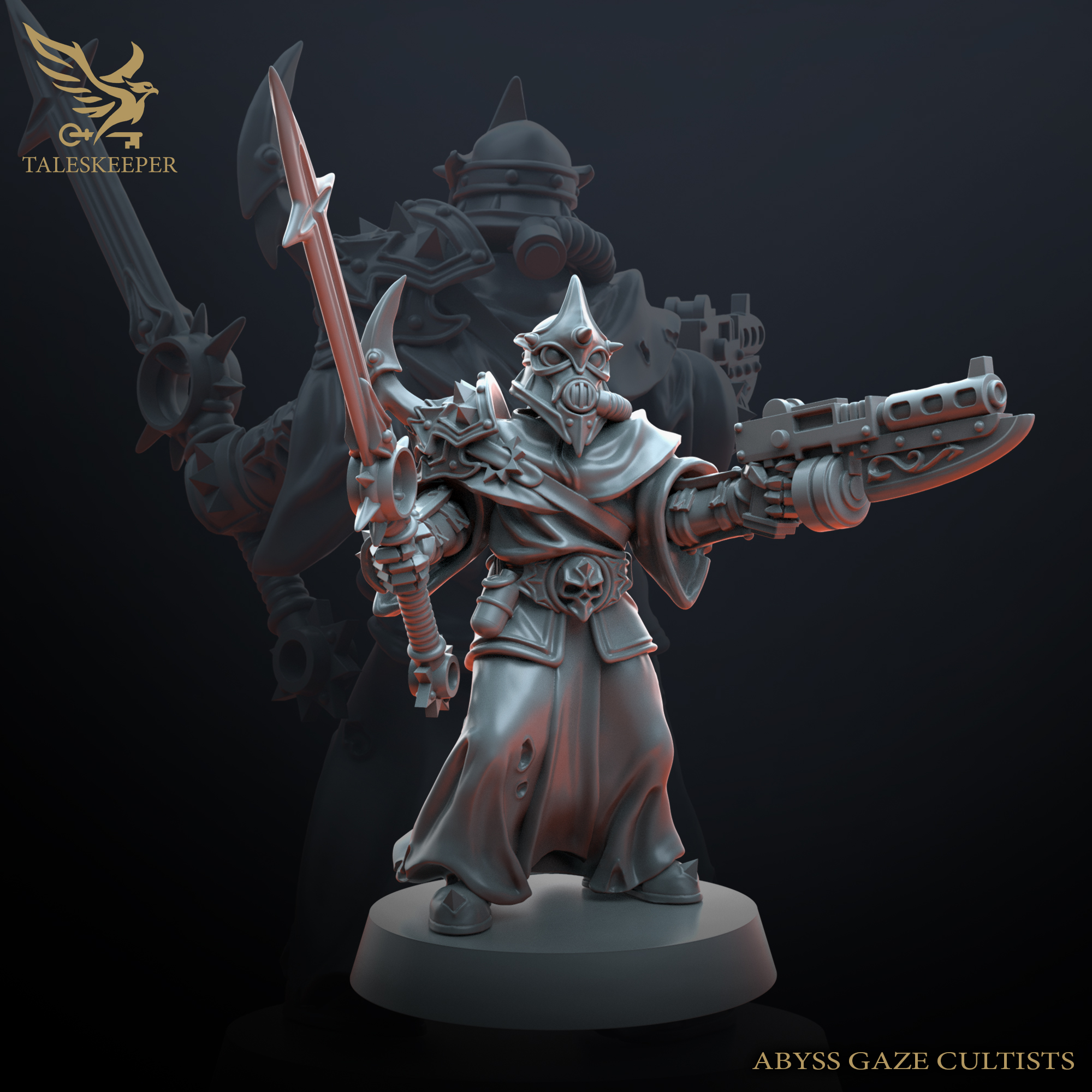 Abyssal Cultist Command Squad – Multipart Resin Miniatures (3-Pack, Customisable, 28–32mm Scale)