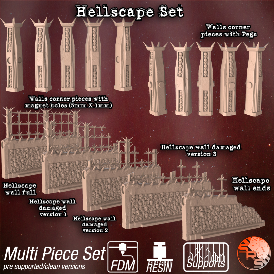 Hellscape Terrain Set – Resin 3D Printed Scenery for Tabletop Gaming & Dioramas