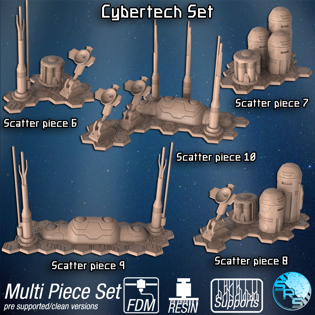 Cybertech Terrain Set – Resin 3D Printed Scenery for Tabletop Gaming & Dioramas