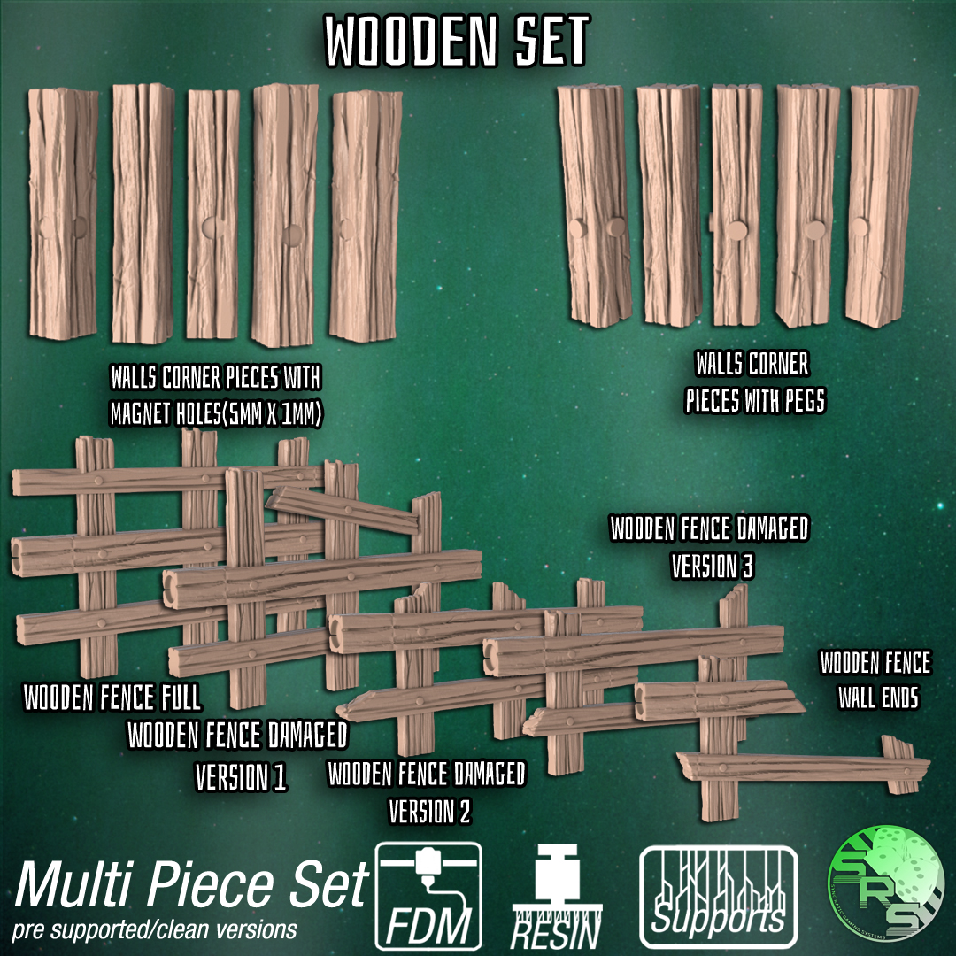 Wooden Scatter Terrain Set – Resin 3D Printed Scenery for Tabletop Gaming & Dioramas