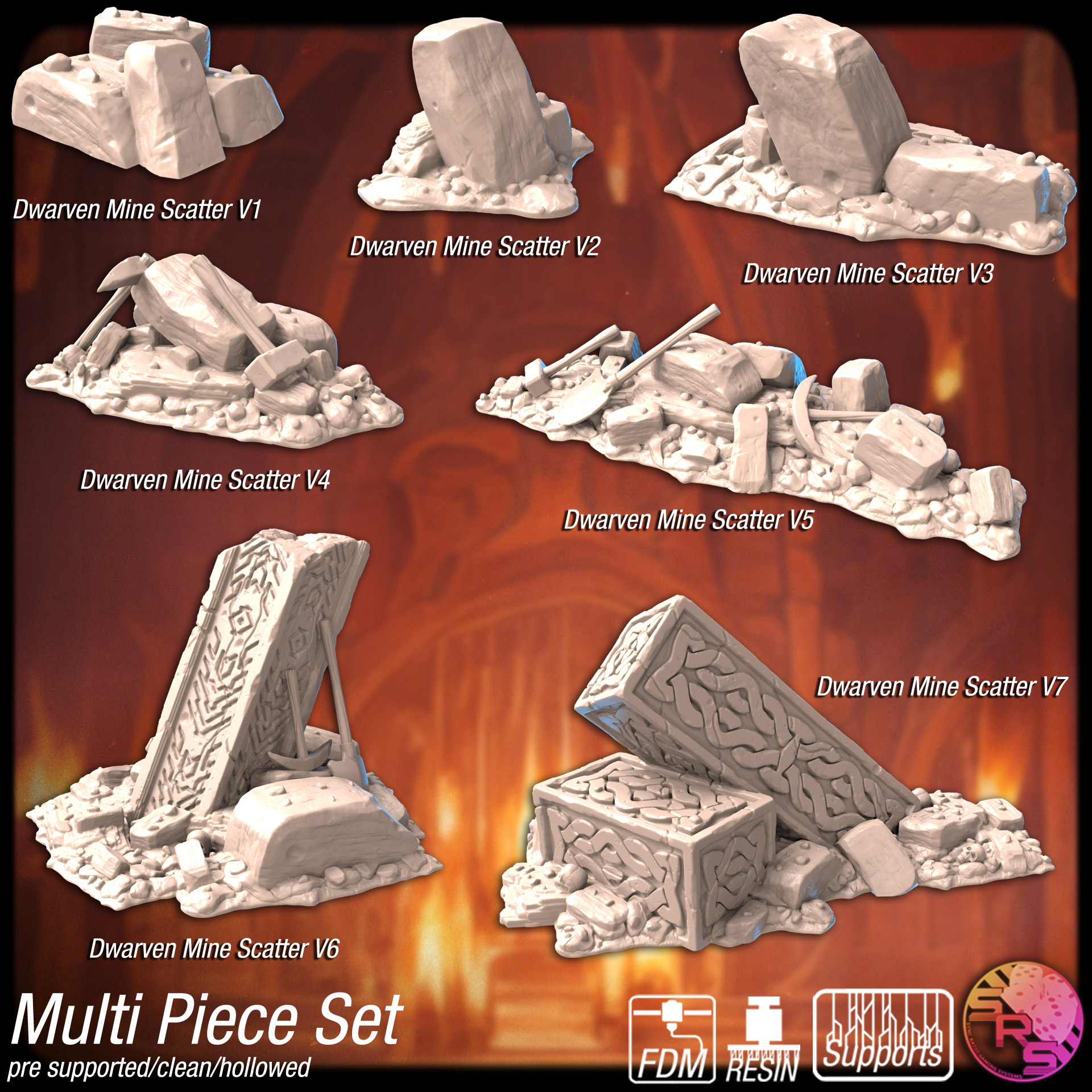 Dwarven Mine Terrain Set – Resin 3D Printed Scenery for Tabletop Gaming & Dioramas