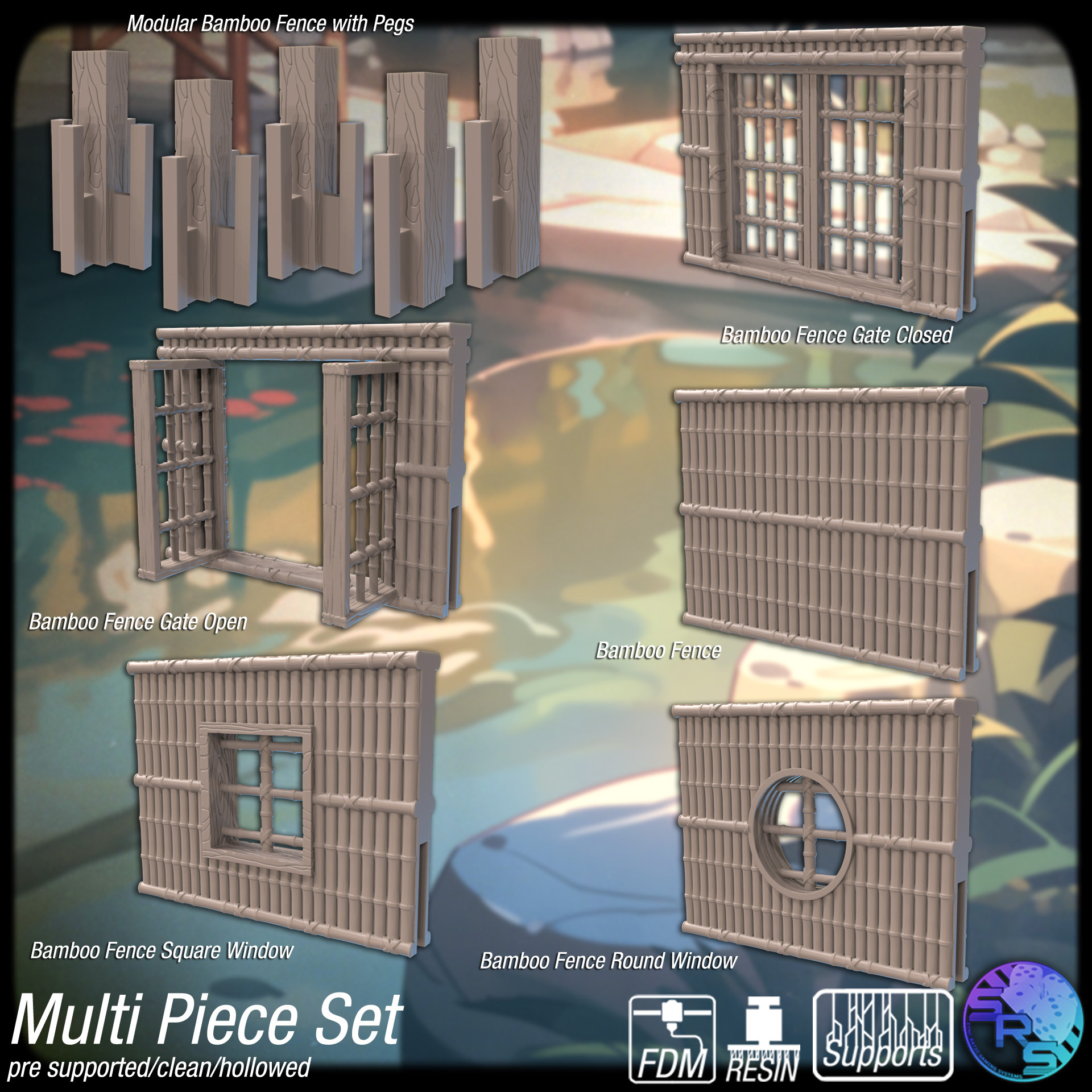 Japanese Hot Springs Terrain Set – Resin 3D Printed Scenery for Tabletop Gaming & Dioramas