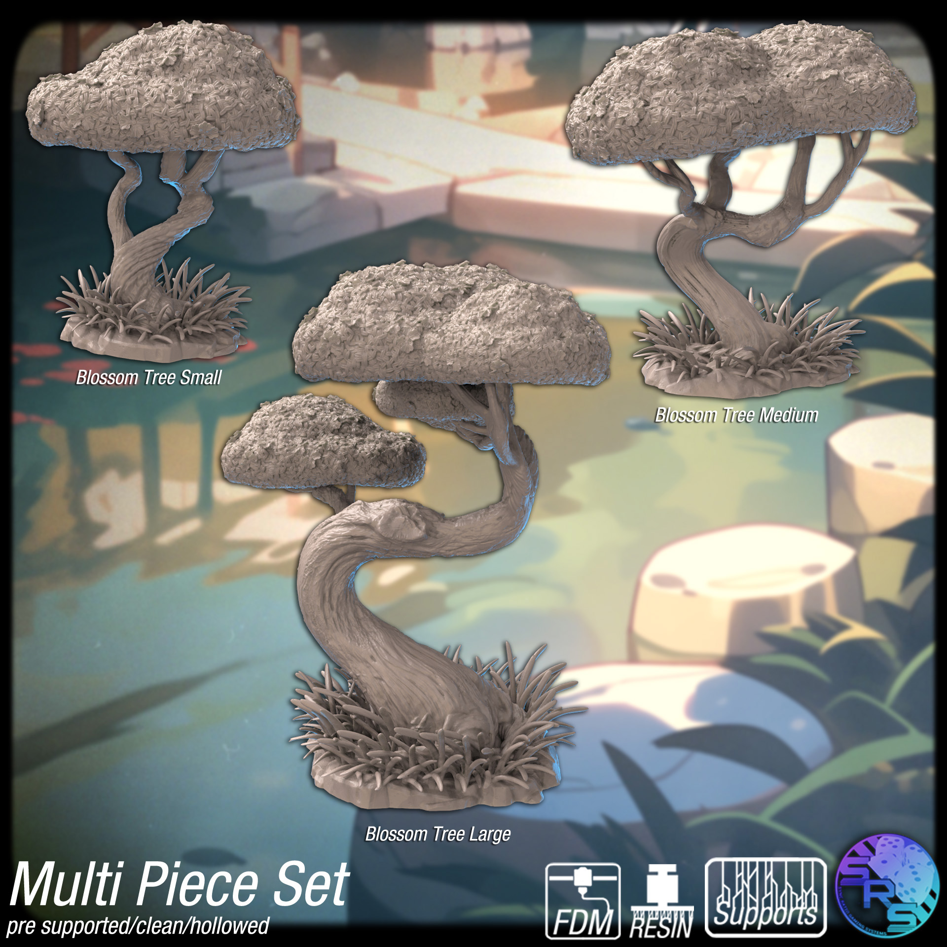 Japanese Hot Springs Terrain Set – Resin 3D Printed Scenery for Tabletop Gaming & Dioramas