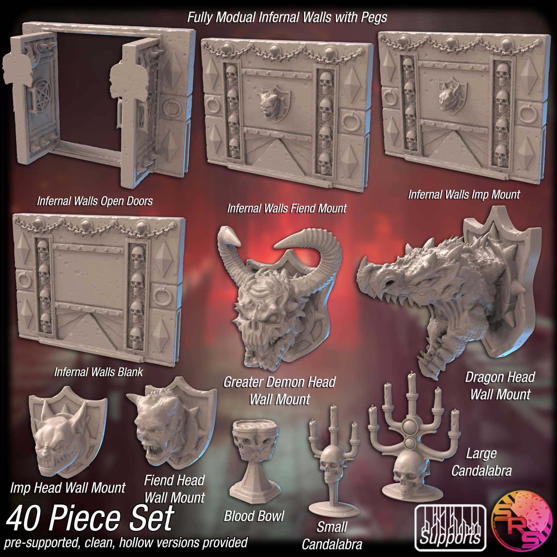 Demon Banquet Terrain Set – Resin 3D Printed Scenery for Tabletop Gaming & Dioramas