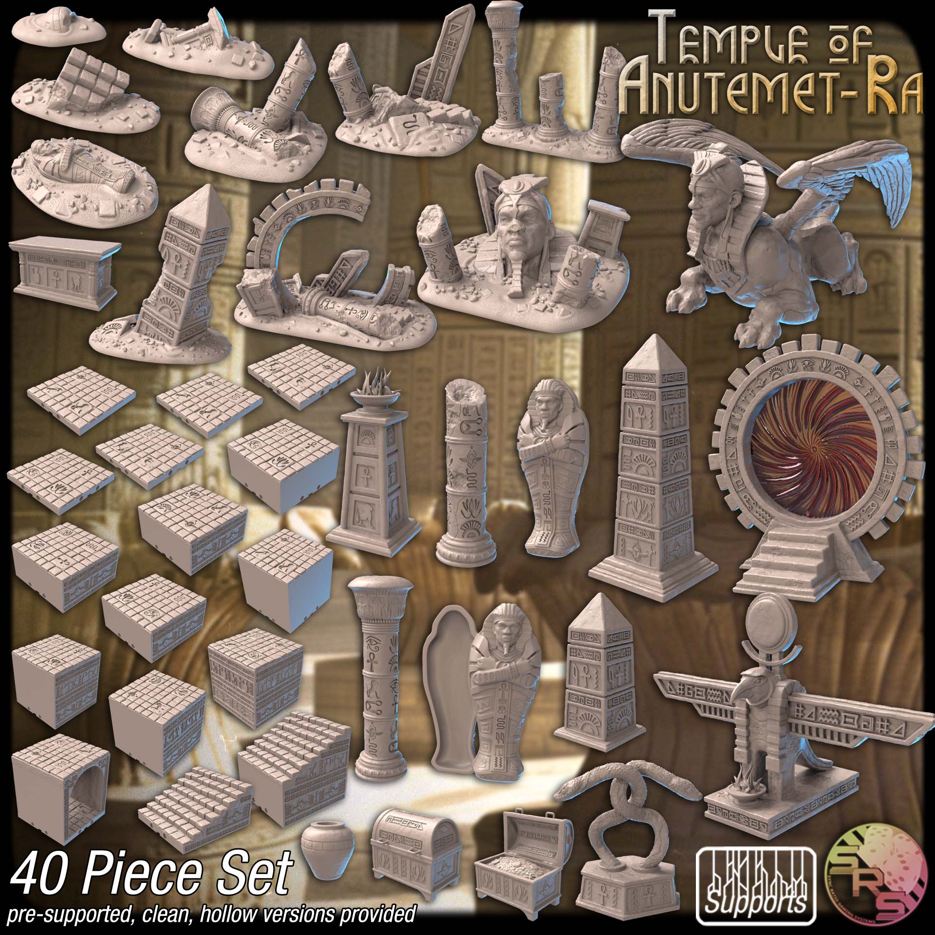 Egyptian Terrain Set – Resin 3D Printed Scenery for Tabletop Gaming & Dioramas
