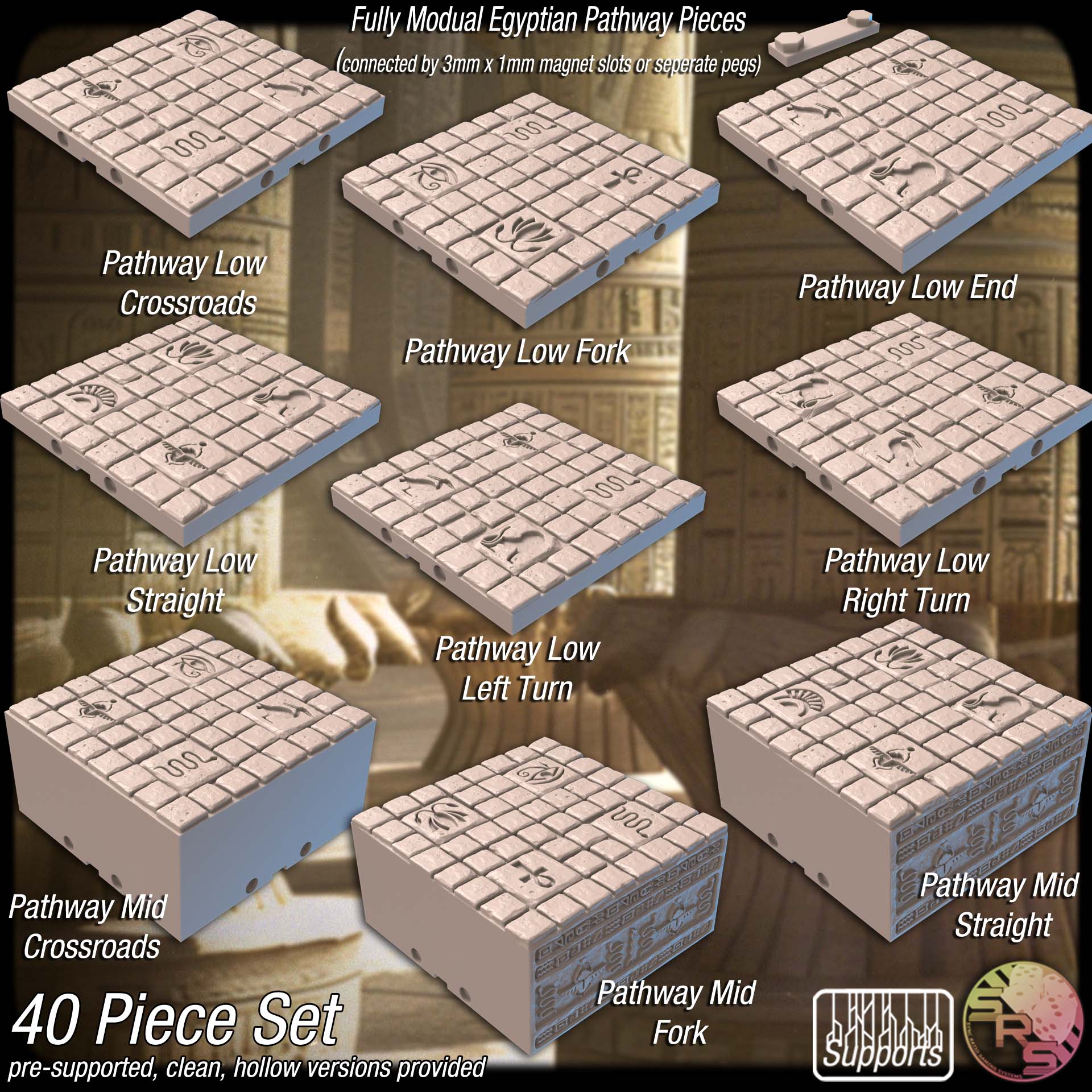 Egyptian Terrain Set – Resin 3D Printed Scenery for Tabletop Gaming & Dioramas