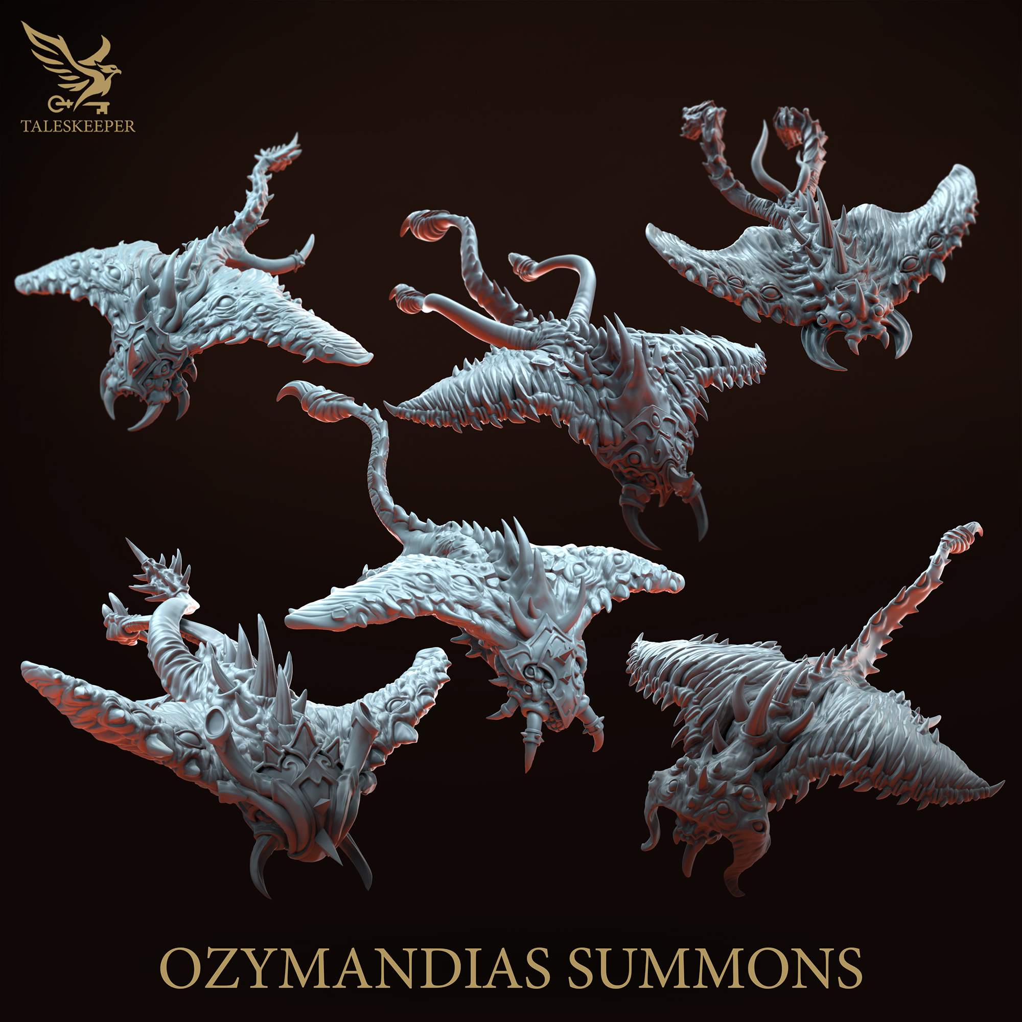 Ozymandias Summons – Flying Demon Miniatures (V1–V6) for Tabletop Wargaming & RPG | 32mm Scale Resin Models