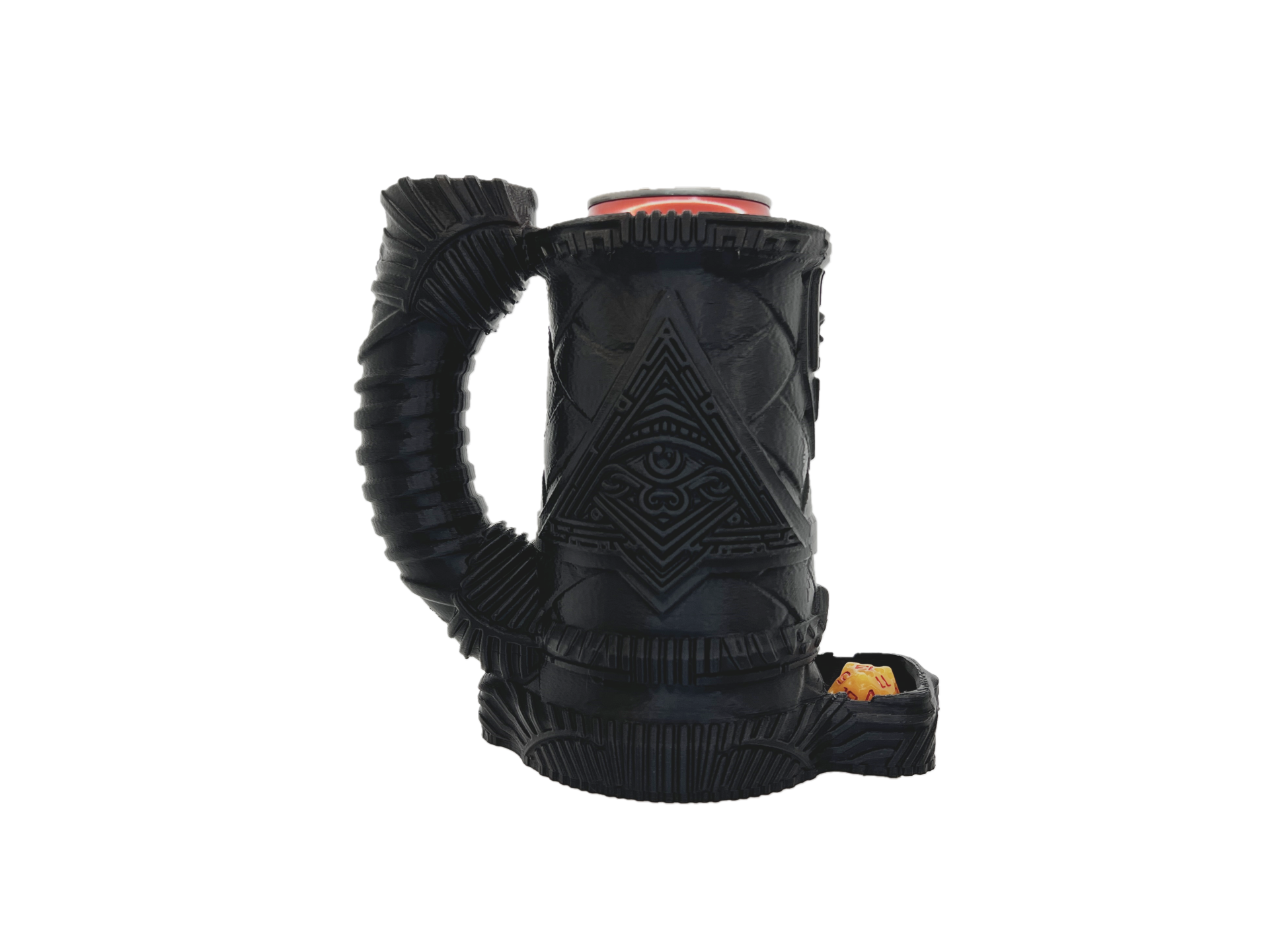 Egyptian Eye Dice Tower Can Cosy – Fantasy Mug Dice Roller for RPG & Tabletop Gaming