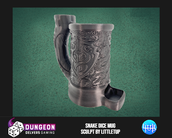Snake Dice Tower Can Cosy – Serpent Mug Dice Roller for Fantasy RPG & Tabletop Gaming