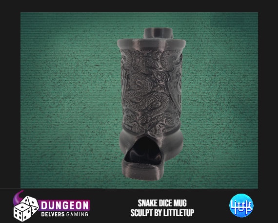 Snake Dice Tower Can Cosy – Serpent Mug Dice Roller for Fantasy RPG & Tabletop Gaming