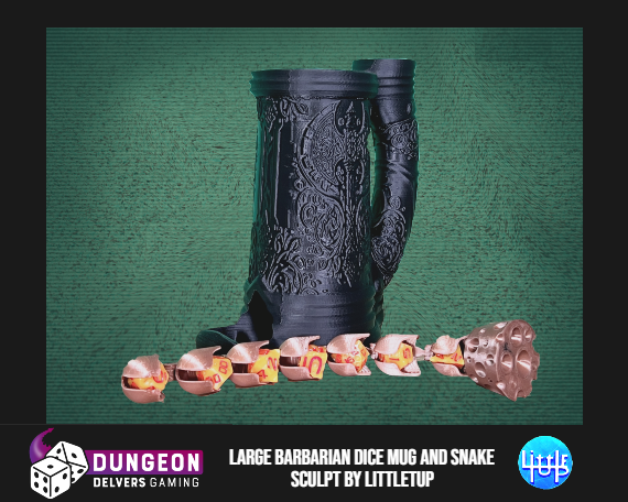 Barbarian Dice Tower Can Cosy – Tribal Fantasy Mug Dice Roller for RPG & Tabletop Gaming