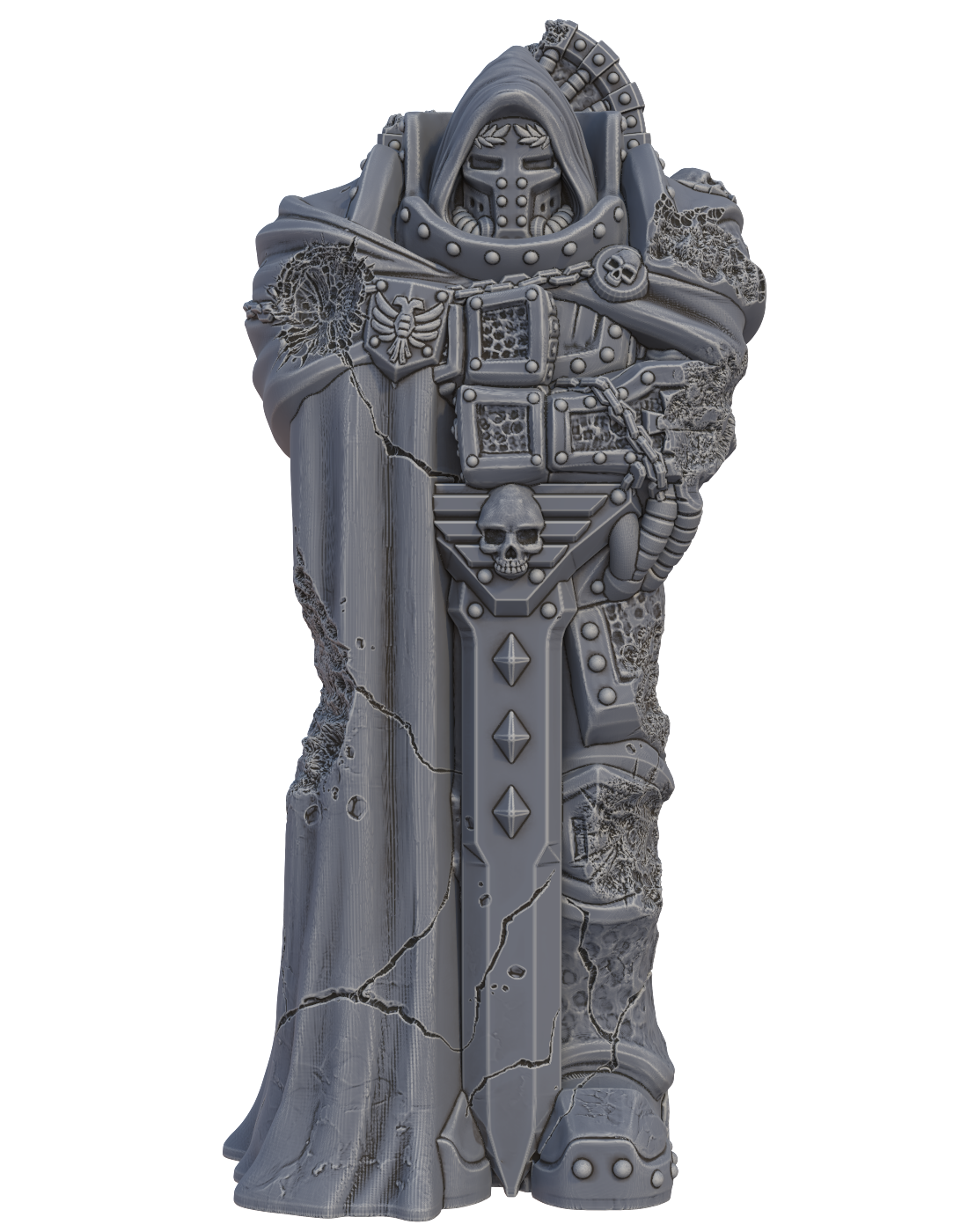 Grimdark Sci-Fi Statue Set Clean – Resin 3D Printed Terrain for Tabletop Wargaming & Dioramas